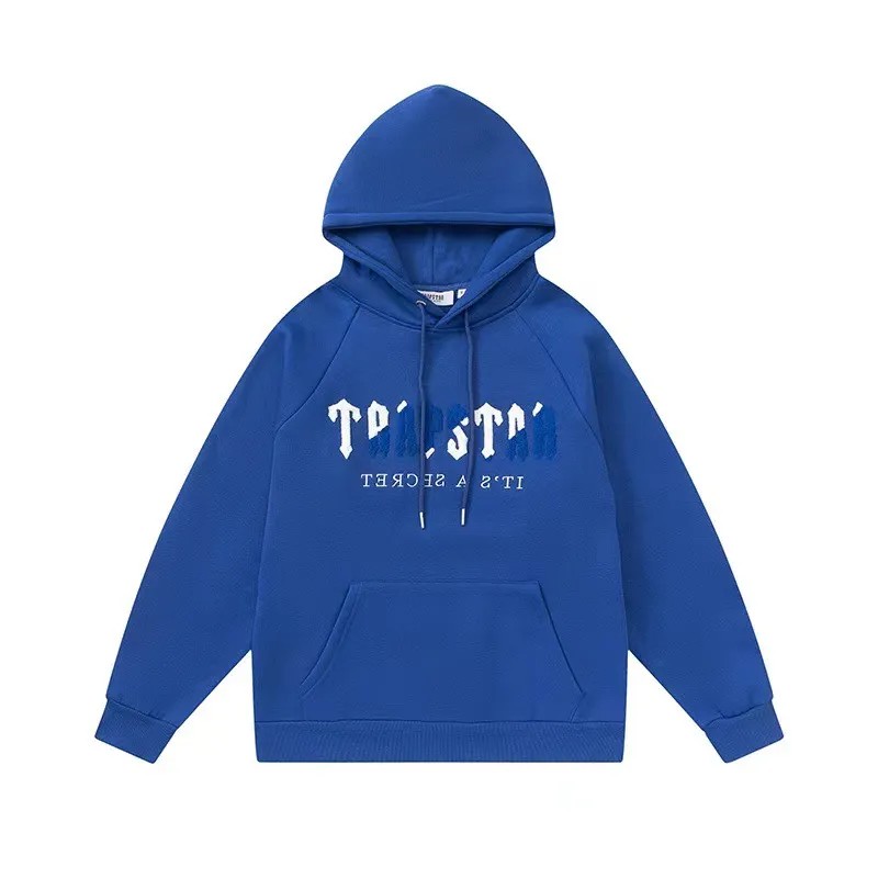 Trapstar Blue Logo Men\'s Hoodies Blue USA | 18URMGSQN