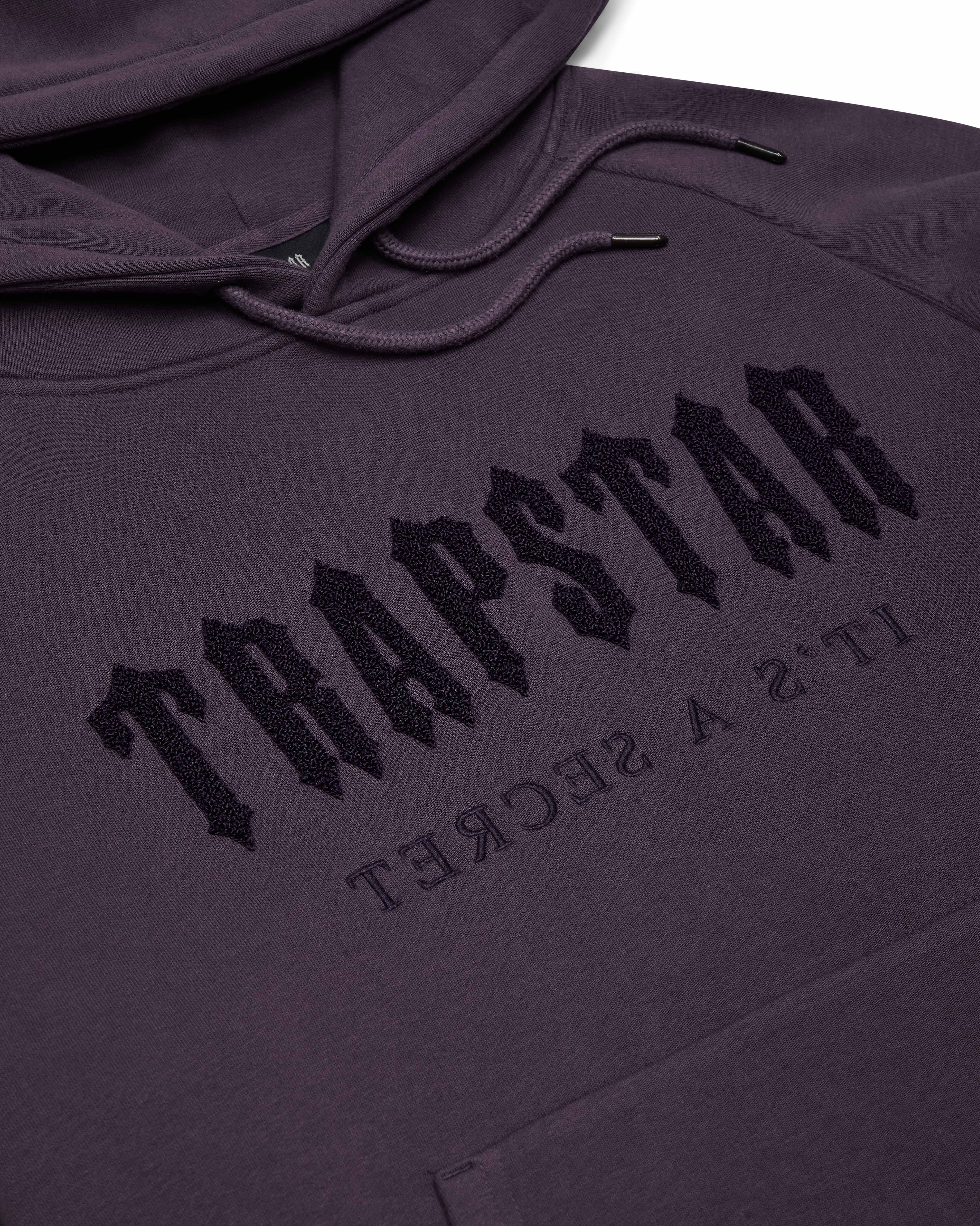 Trapstar Chenille Decoded Men's Hoodies Obsidian USA | 08DTAMHXG