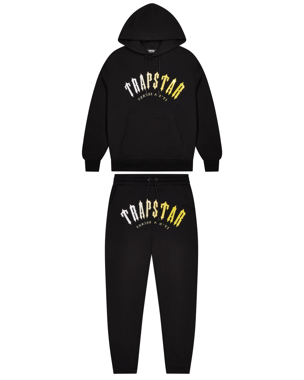 Trapstar Decoded Hooded Gel Men\'s Tracksuits Black / Yellow USA | 74YBMIHLE