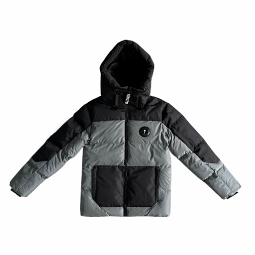 Trapstar Decoded Men\'s Puffer Jackets Grey / Black USA | 21ITZSRJF