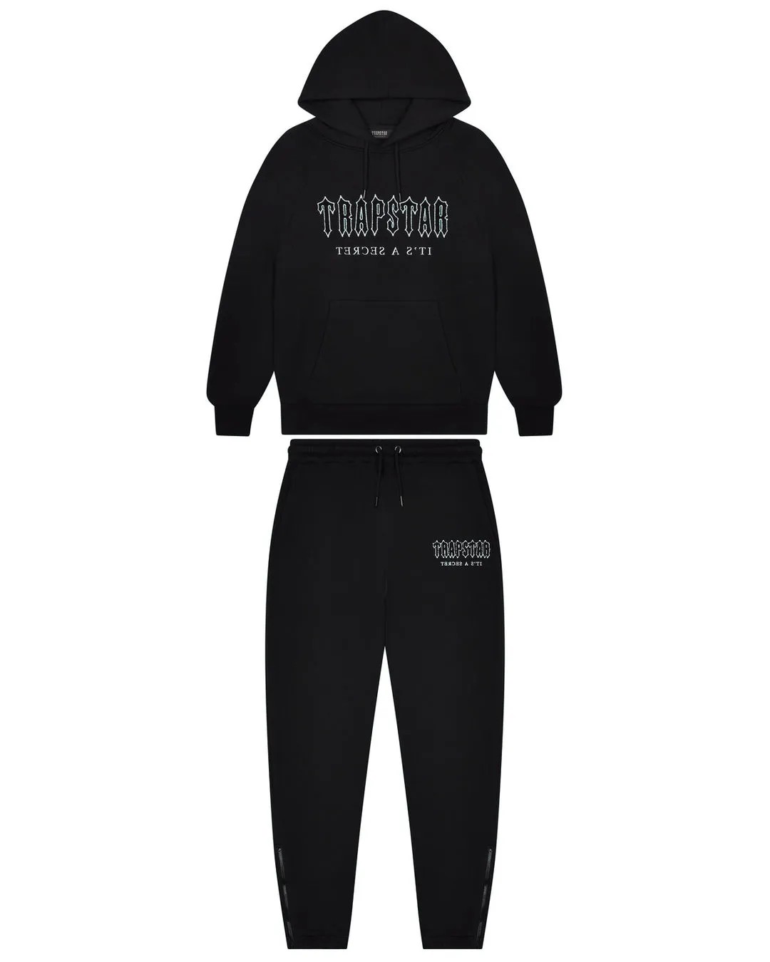 Trapstar Decoded Solid Chenille Hooded Men\'s Tracksuits Black USA | 90ANXGHVY