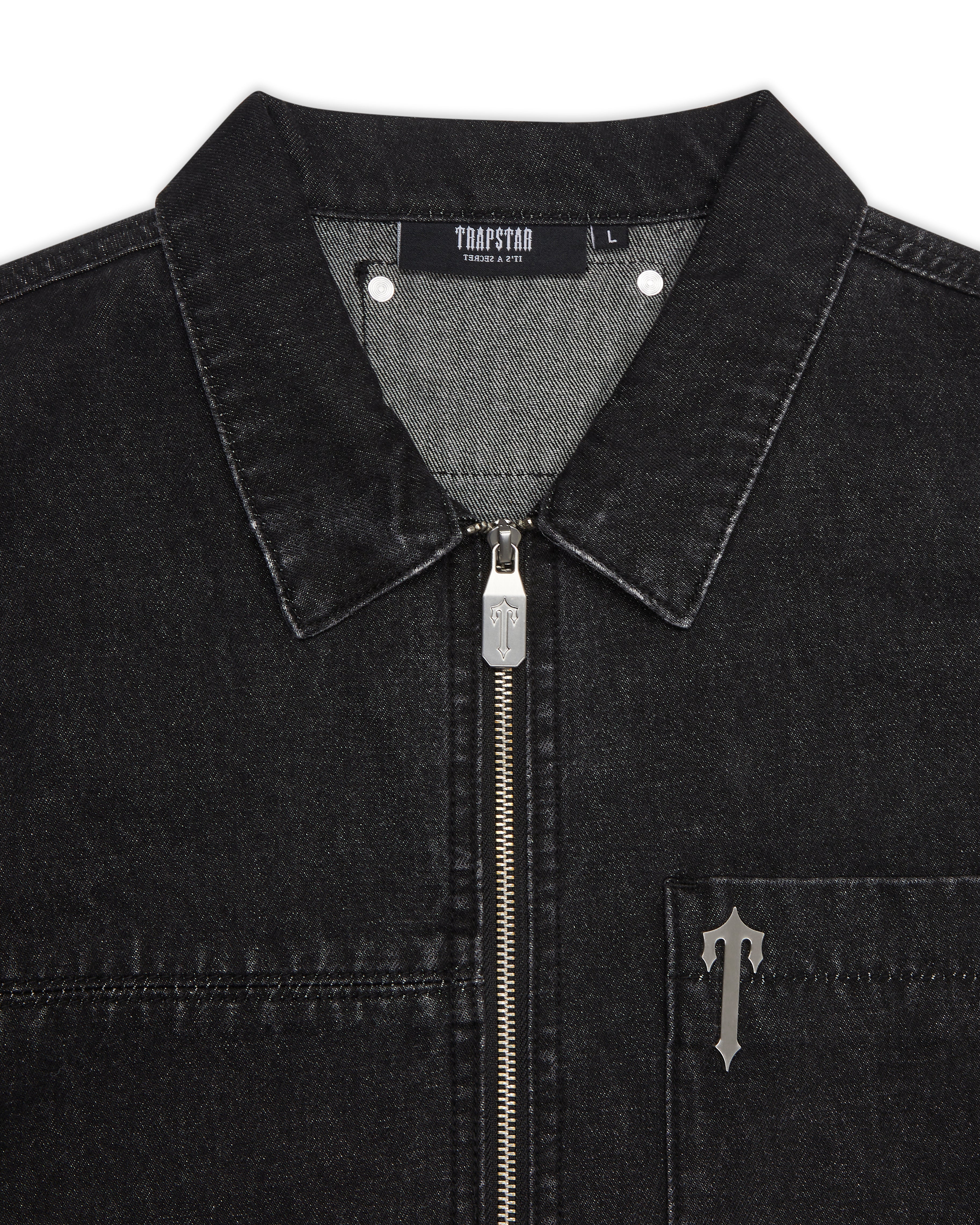 Trapstar Deconstruct Rivet Men's Shirts Black USA | 67LVTYZRH