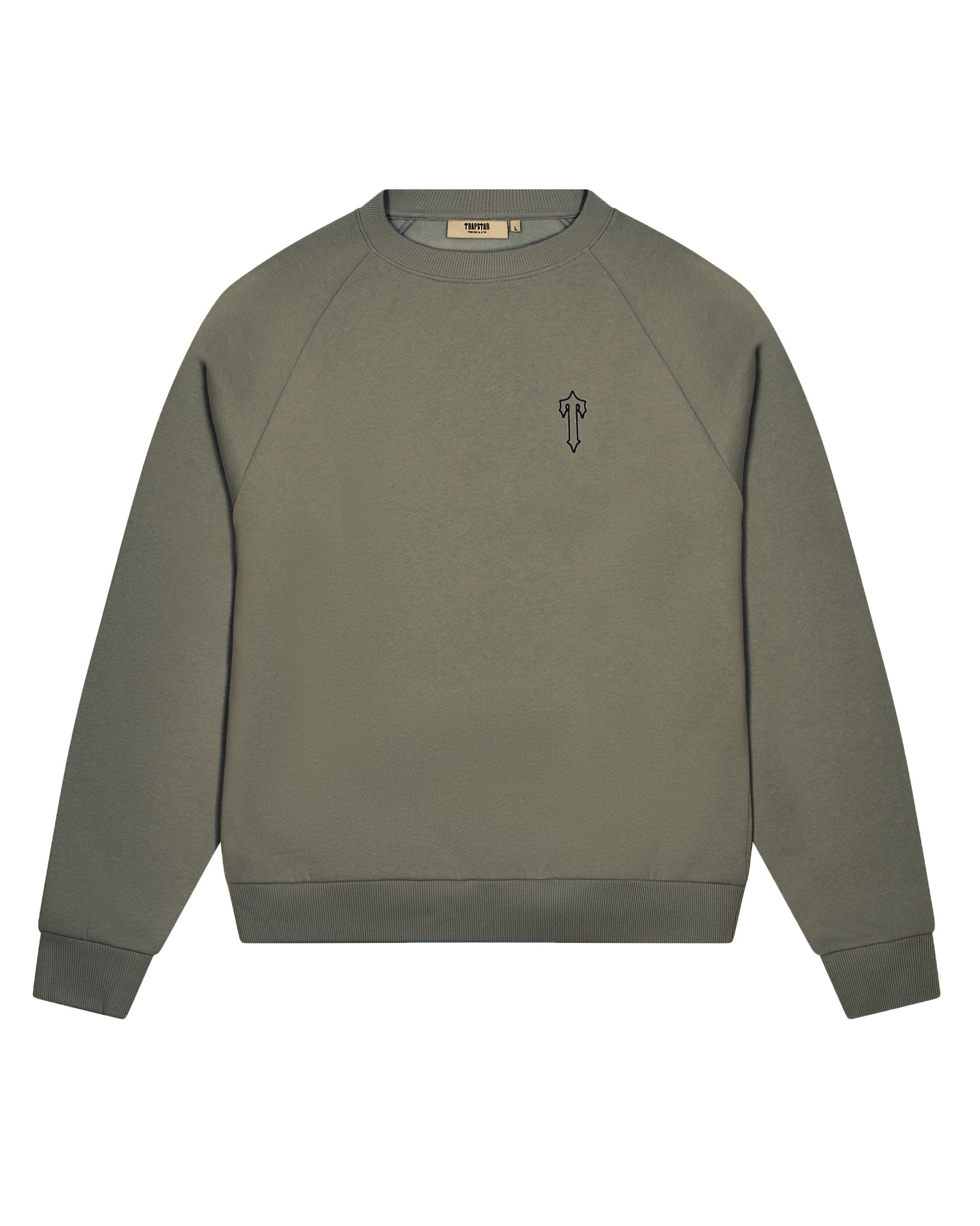 Trapstar Foundation Crew Men\'s Sweatshirts Khaki USA | 48OKHZJLF