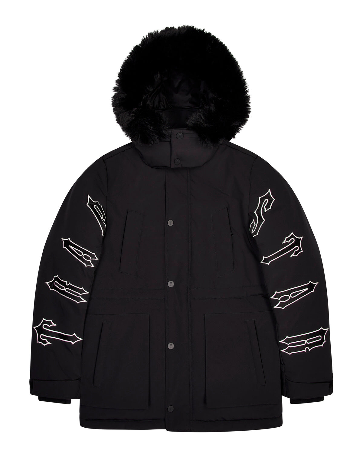 Trapstar Hooded Irongate Men's Coats Black USA | 87JWFXTOH