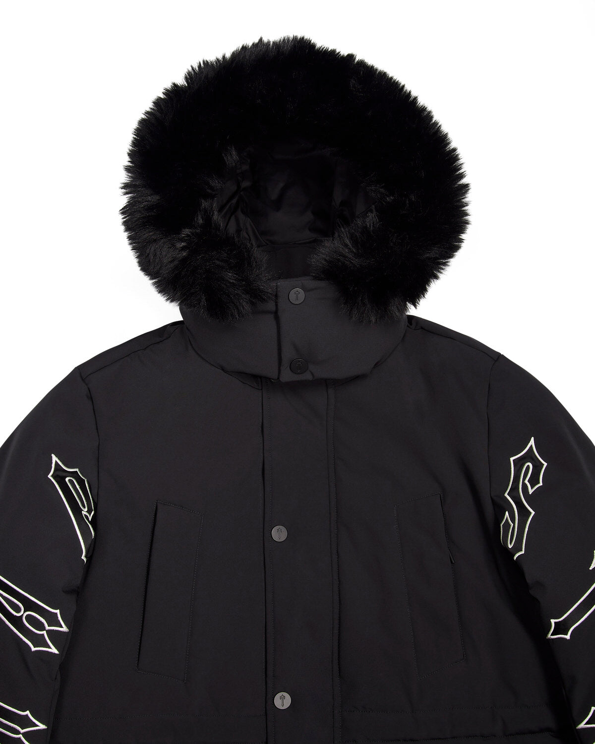 Trapstar Hooded Irongate Men's Coats Black USA | 87JWFXTOH