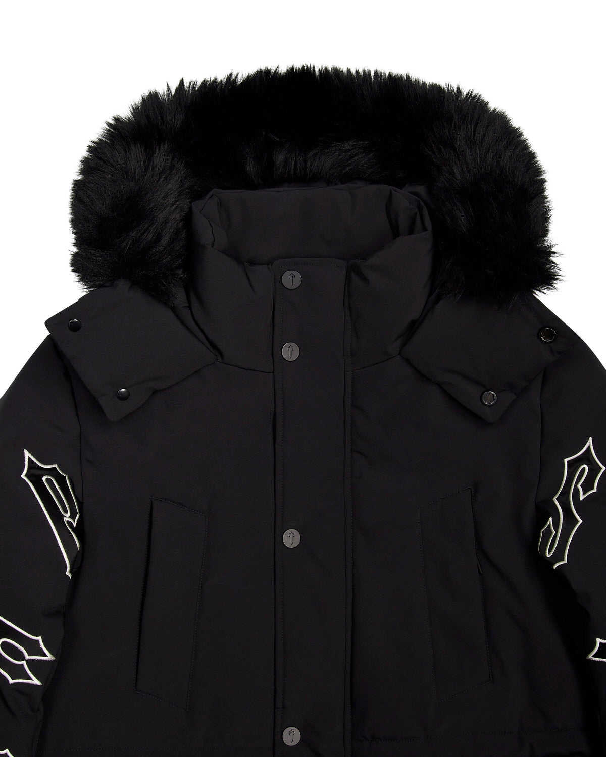 Trapstar Hooded Irongate Men's Coats Black USA | 87JWFXTOH