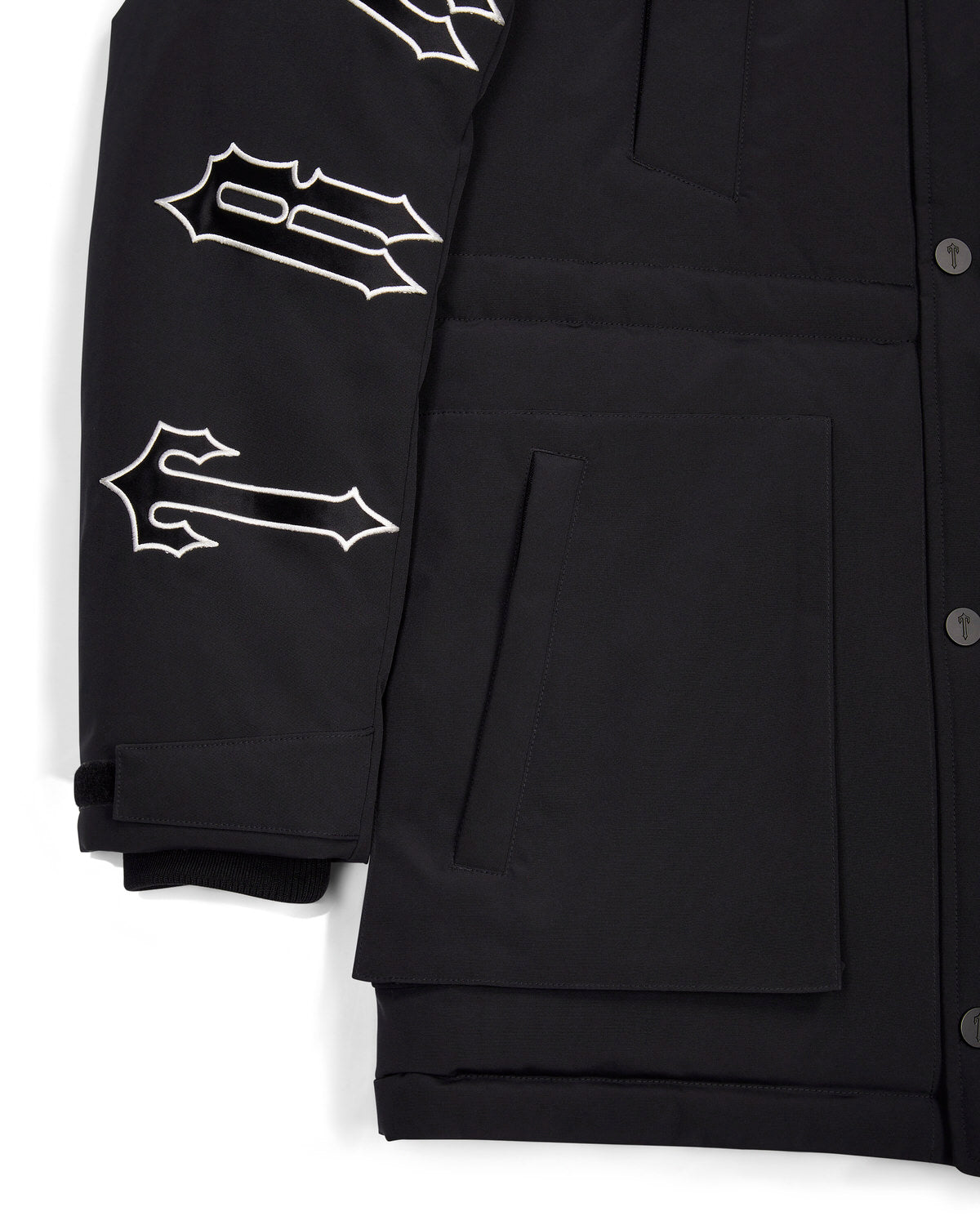 Trapstar Hooded Irongate Men's Coats Black USA | 87JWFXTOH