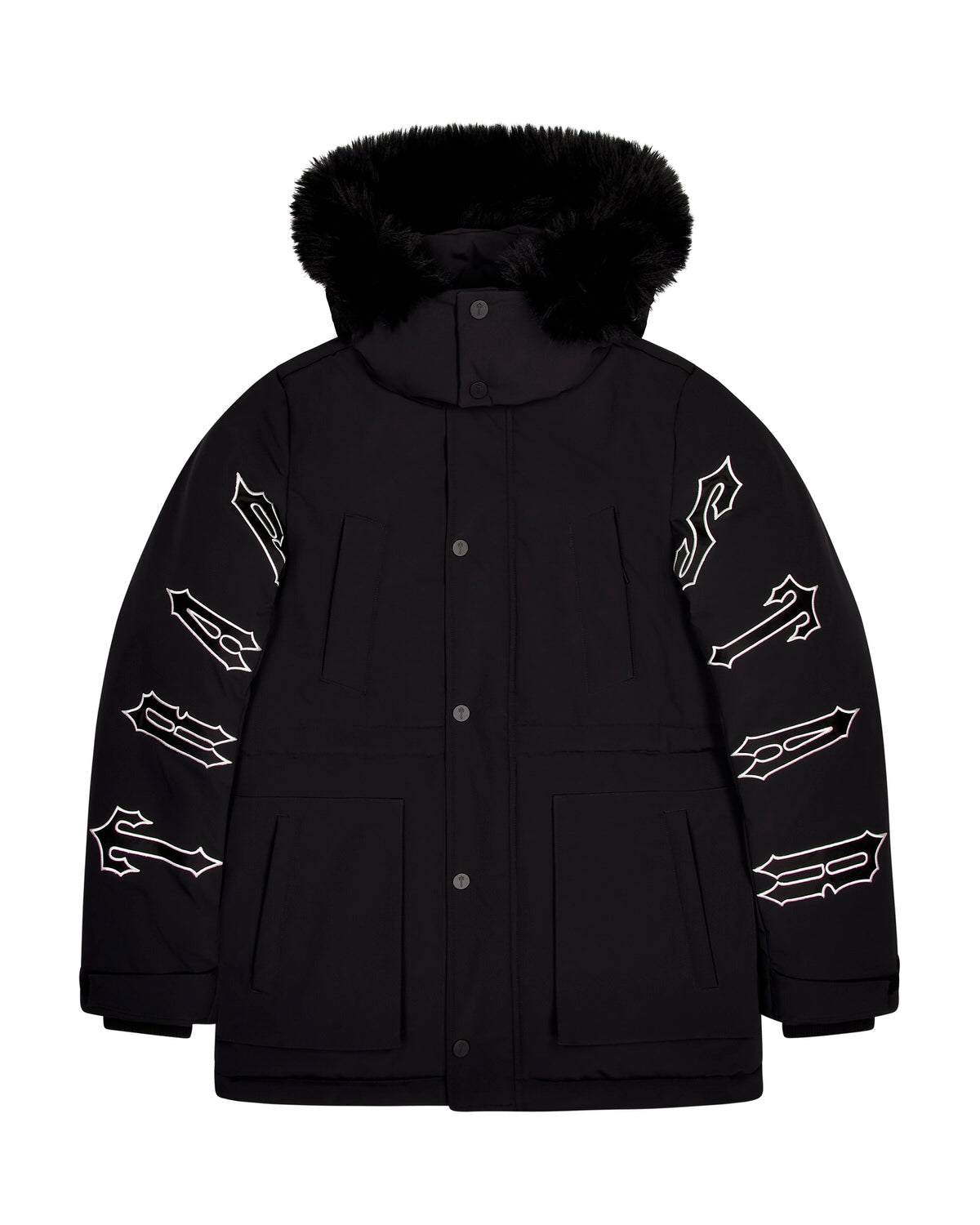 Trapstar Hooded Irongate Men\'s Coats Black USA | 87JWFXTOH