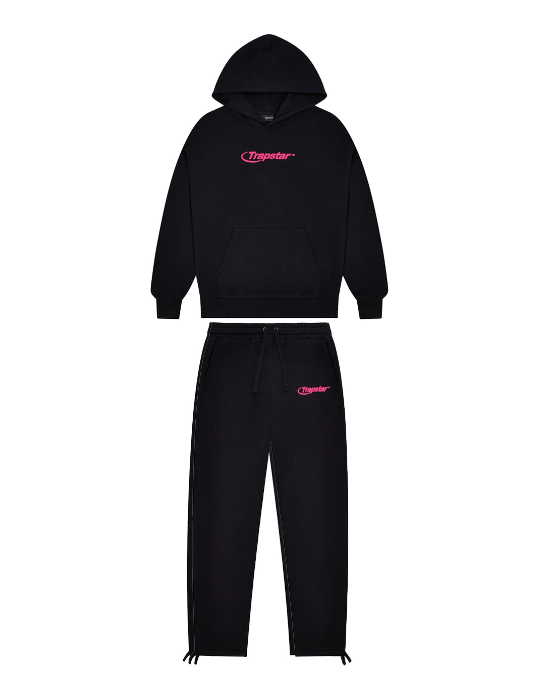 Trapstar Hyperdrive Embroidered Men\'s Tracksuits Black / Pink USA | 47WSAYZRK