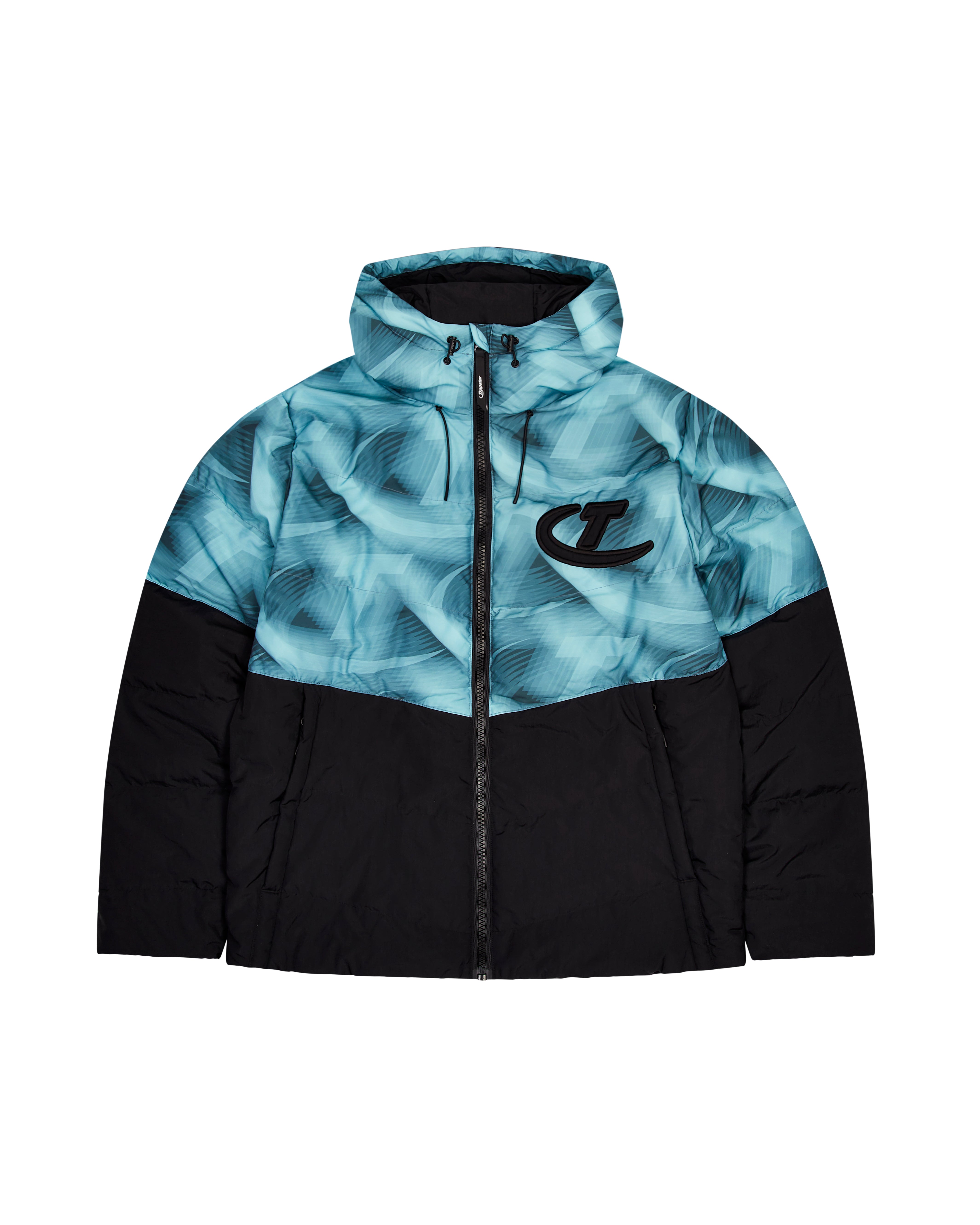 Trapstar Hyperdrive Hooded Men's Puffer Jackets Black / Blue USA | 92JPLMIUB