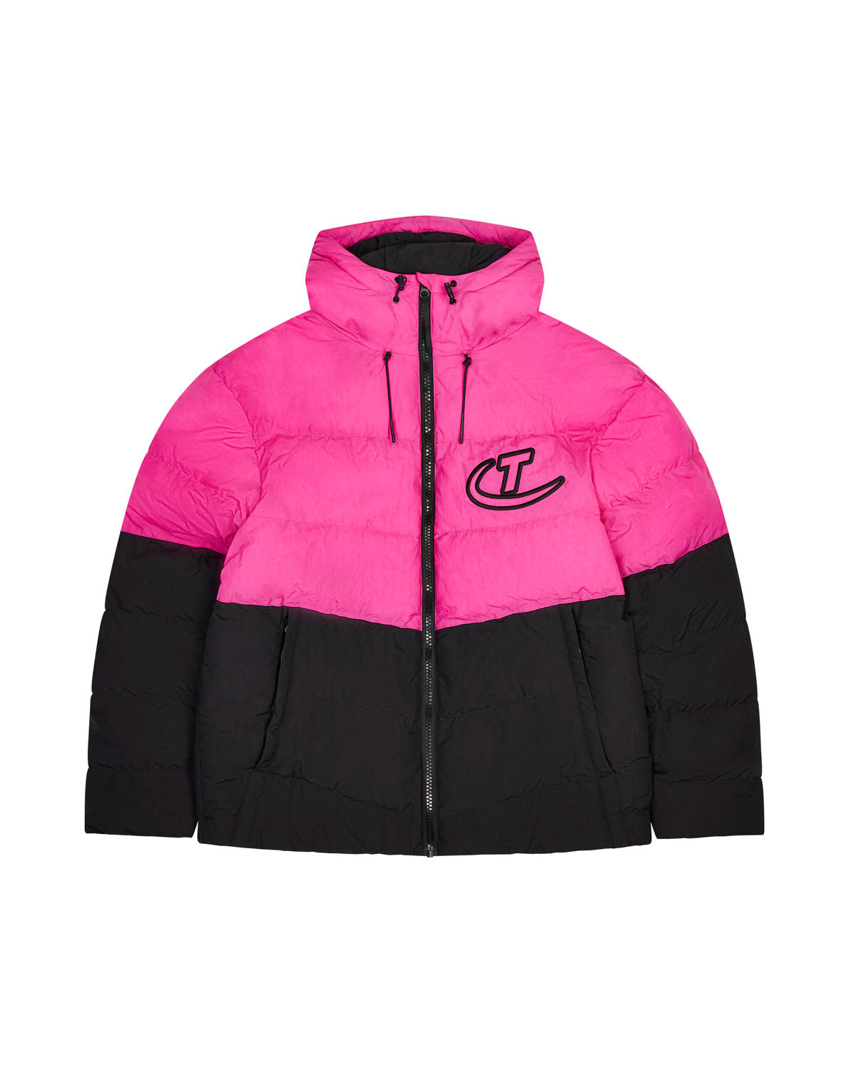 Trapstar Hyperdrive Hooded Men's Puffer Jackets Black / Pink USA | 79MEINWKS