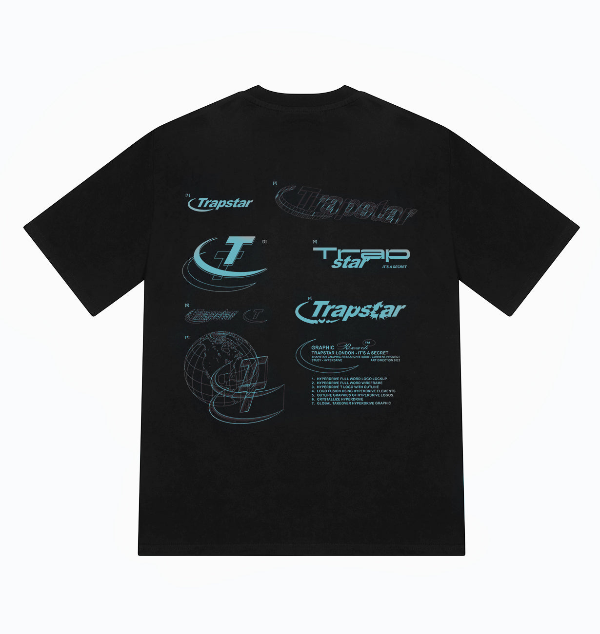 Trapstar Hyperdrive Odyssey Men\'s T-Shirts Black USA | 72EUDGIVJ