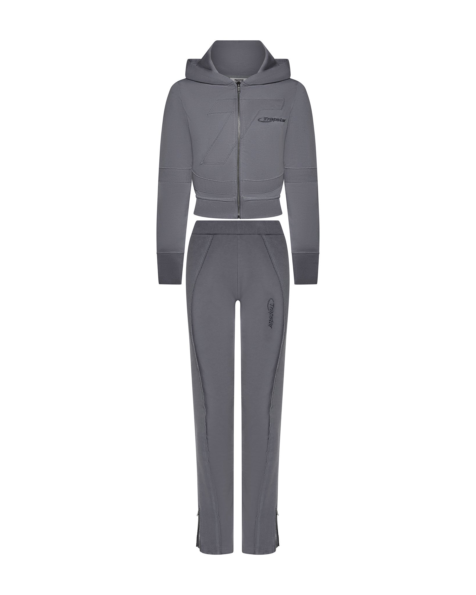 Trapstar Hyperdrive Rib Panel Zip Women's Tracksuits Grey USA | 73JFKEZQI