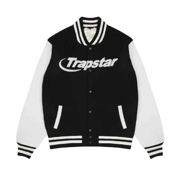 Trapstar Hyperdrive Varsity Men\'s Jackets Black / White USA | 90TAUVPME