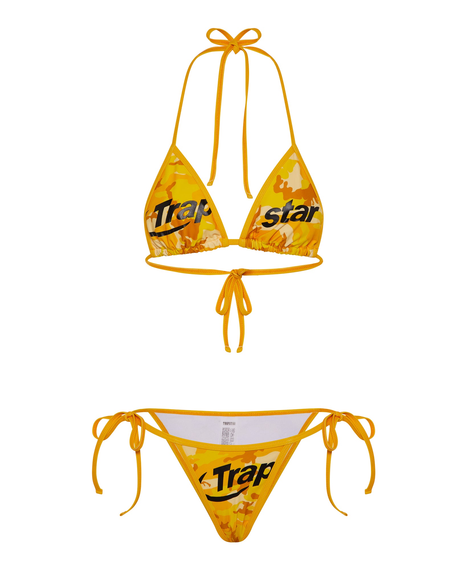 Trapstar Hyperdrive Women's Bikini Top Yellow / Camo USA | 06JQAVSCZ