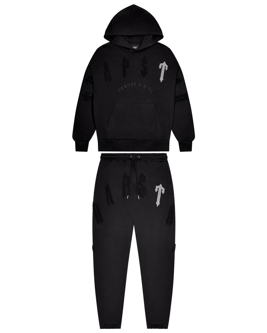 Trapstar Irongate Arch Chenille 2.0 Men\'s Tracksuits Black USA | 60SZGWYOB