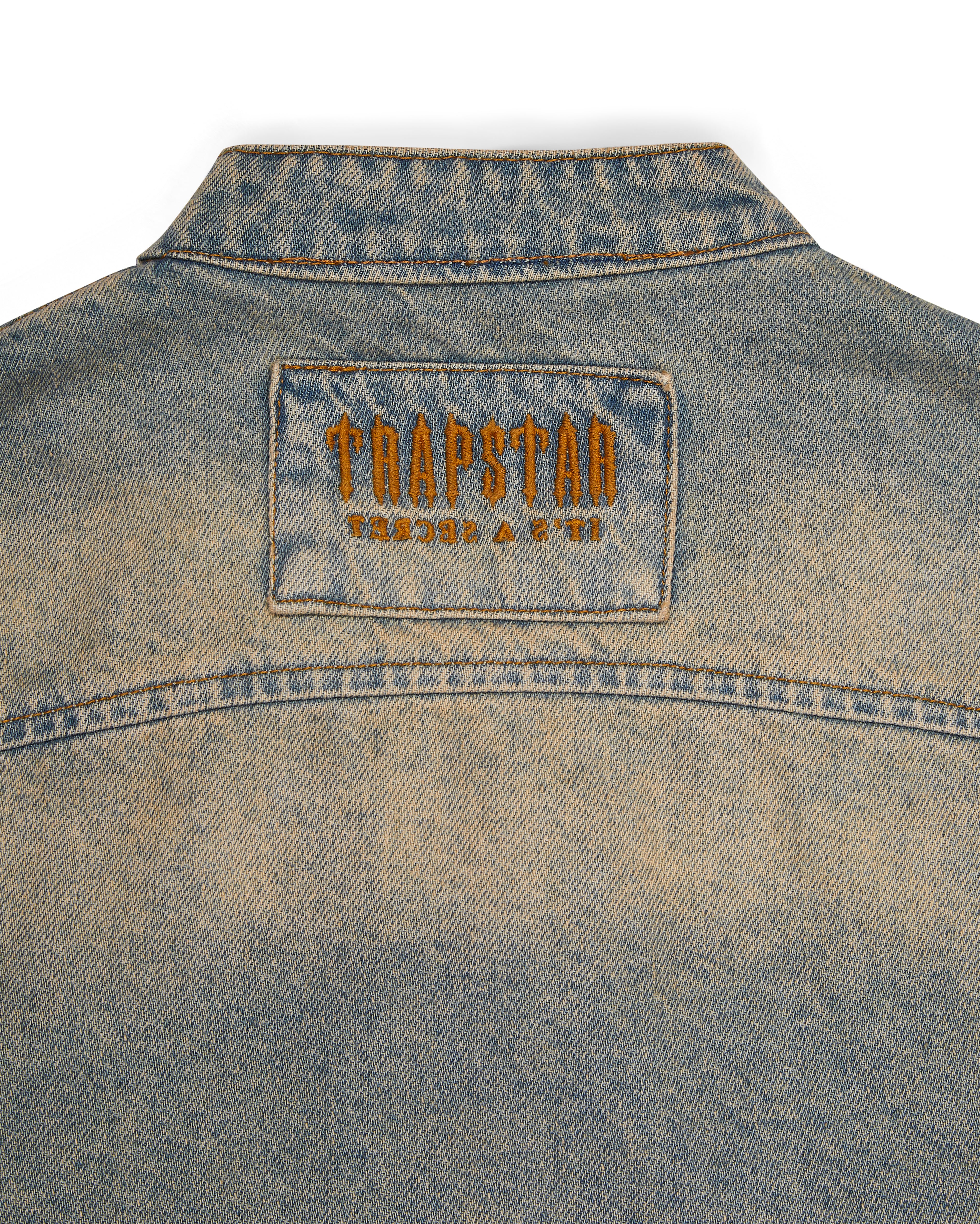 Trapstar Irongate Denim Motocross Men's Jackets Blue USA | 50NPULWCI