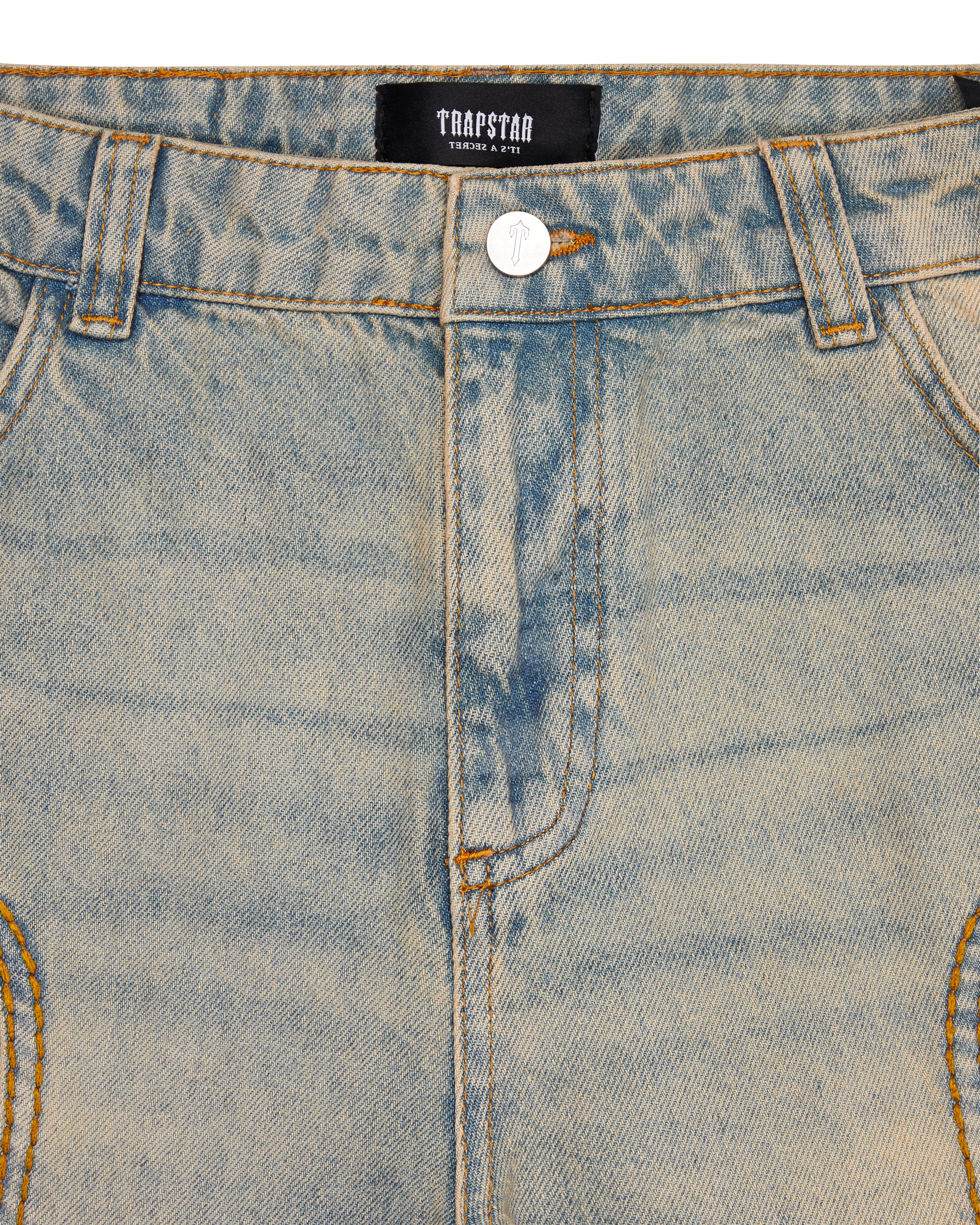 Trapstar Irongate Panel Denim Women's Jeans Blue USA | 43EFCRYTP