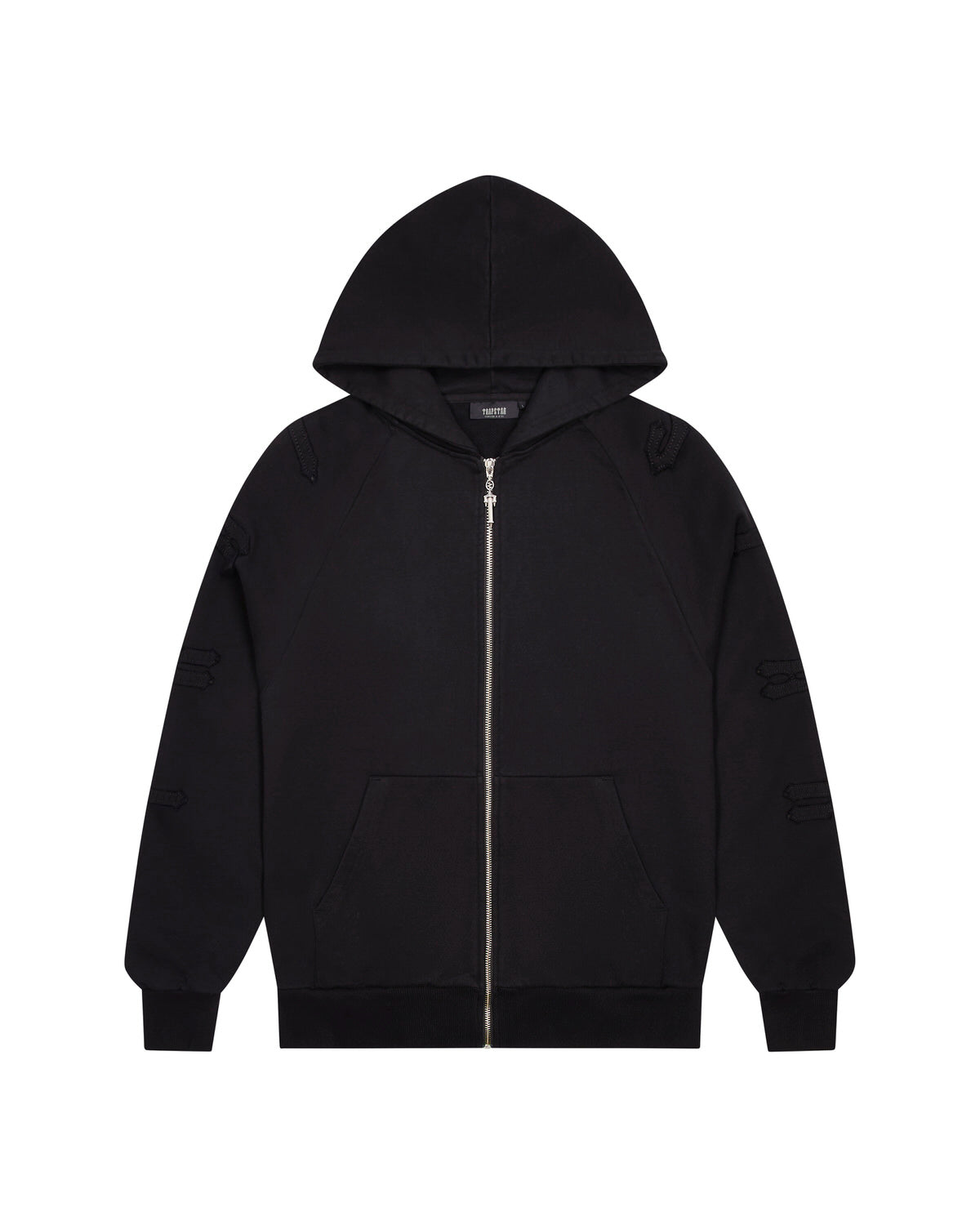 Trapstar Irongate Patchwork Zip Men\'s Hoodies Black USA | 47CMEGVZP