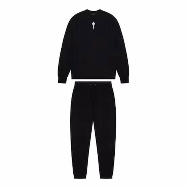 Trapstar Irongate T Crewneck Men\'s Tracksuits Black USA | 91ZQYMFTP