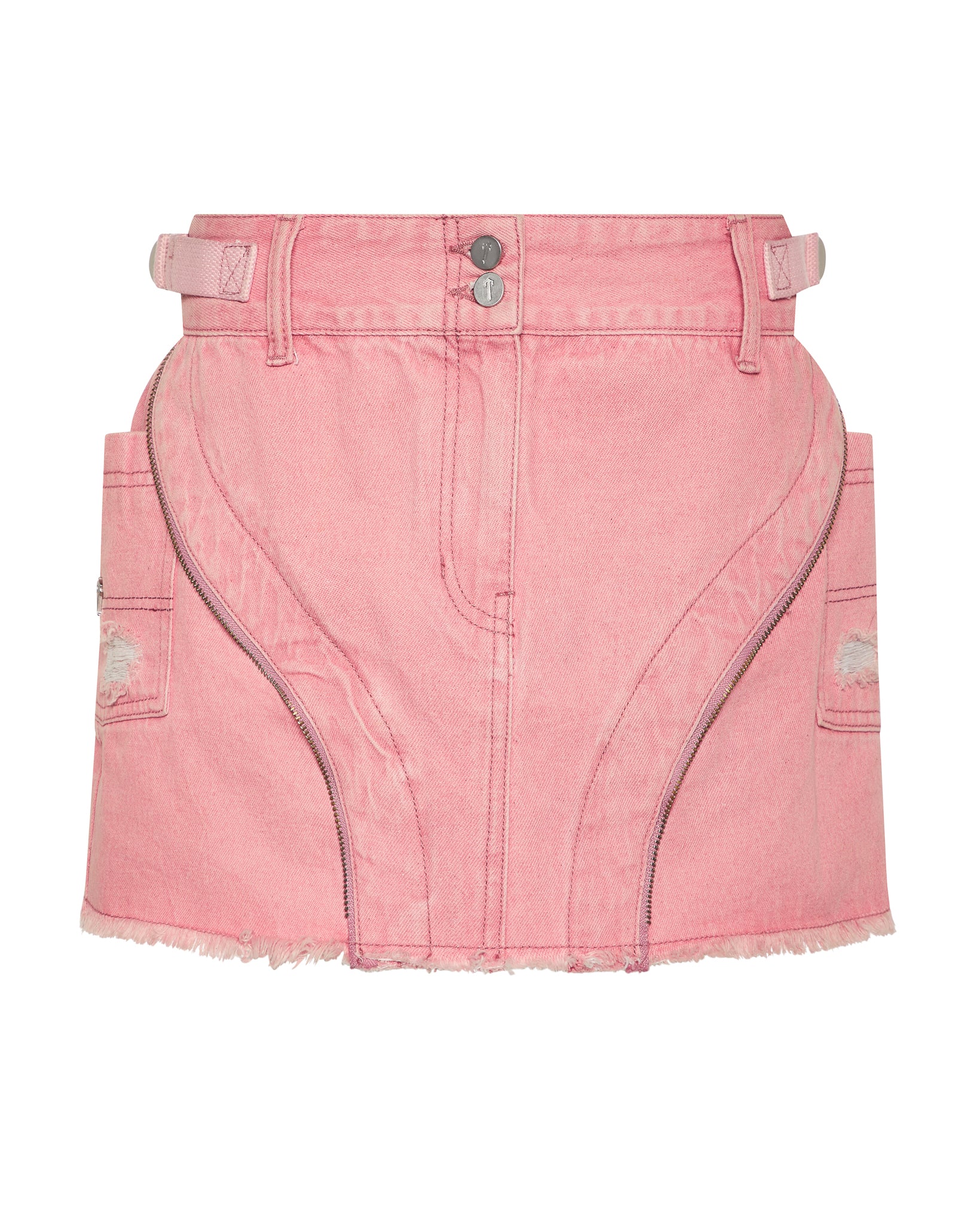 Trapstar Irongate T Denim Zip Detail Mini Women's Skirts Pink USA | 81DHQYVOM