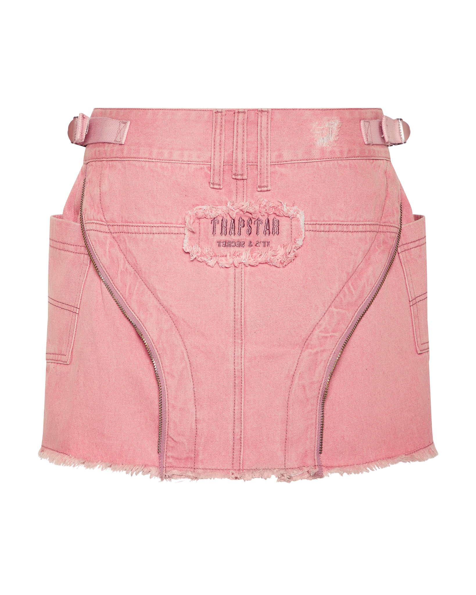 Trapstar Irongate T Denim Zip Detail Mini Women\'s Skirts Pink USA | 81DHQYVOM