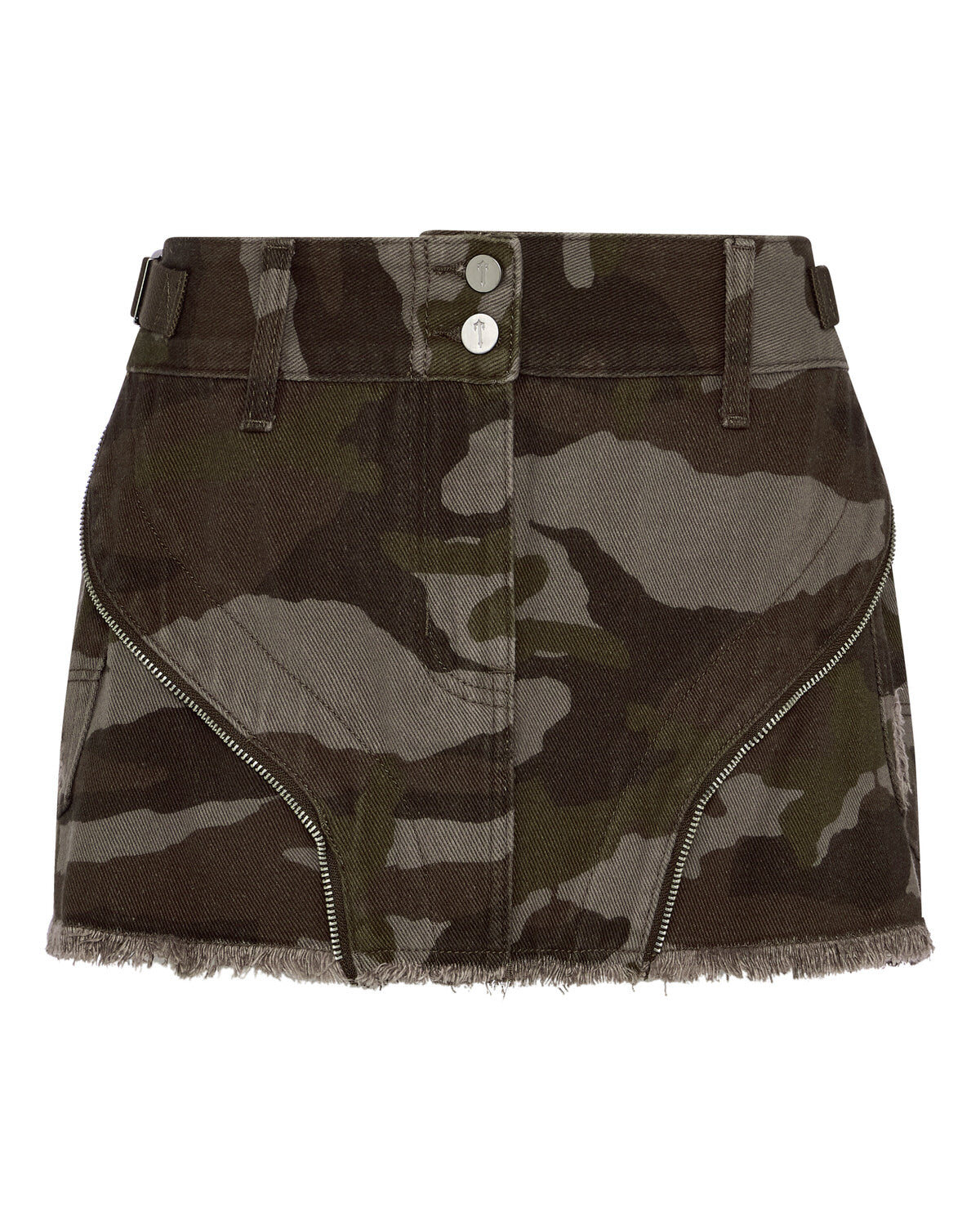 Trapstar Irongate T Denim Zip Detail Mini Women's Skirts Brown Camo USA | 78PBLUKZN