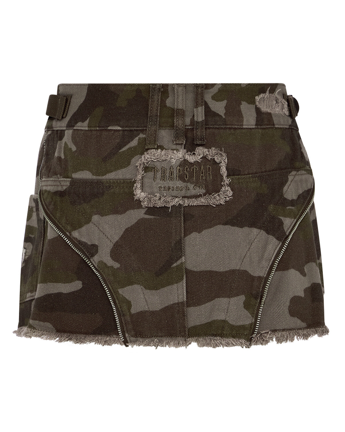 Trapstar Irongate T Denim Zip Detail Mini Women\'s Skirts Brown Camo USA | 78PBLUKZN