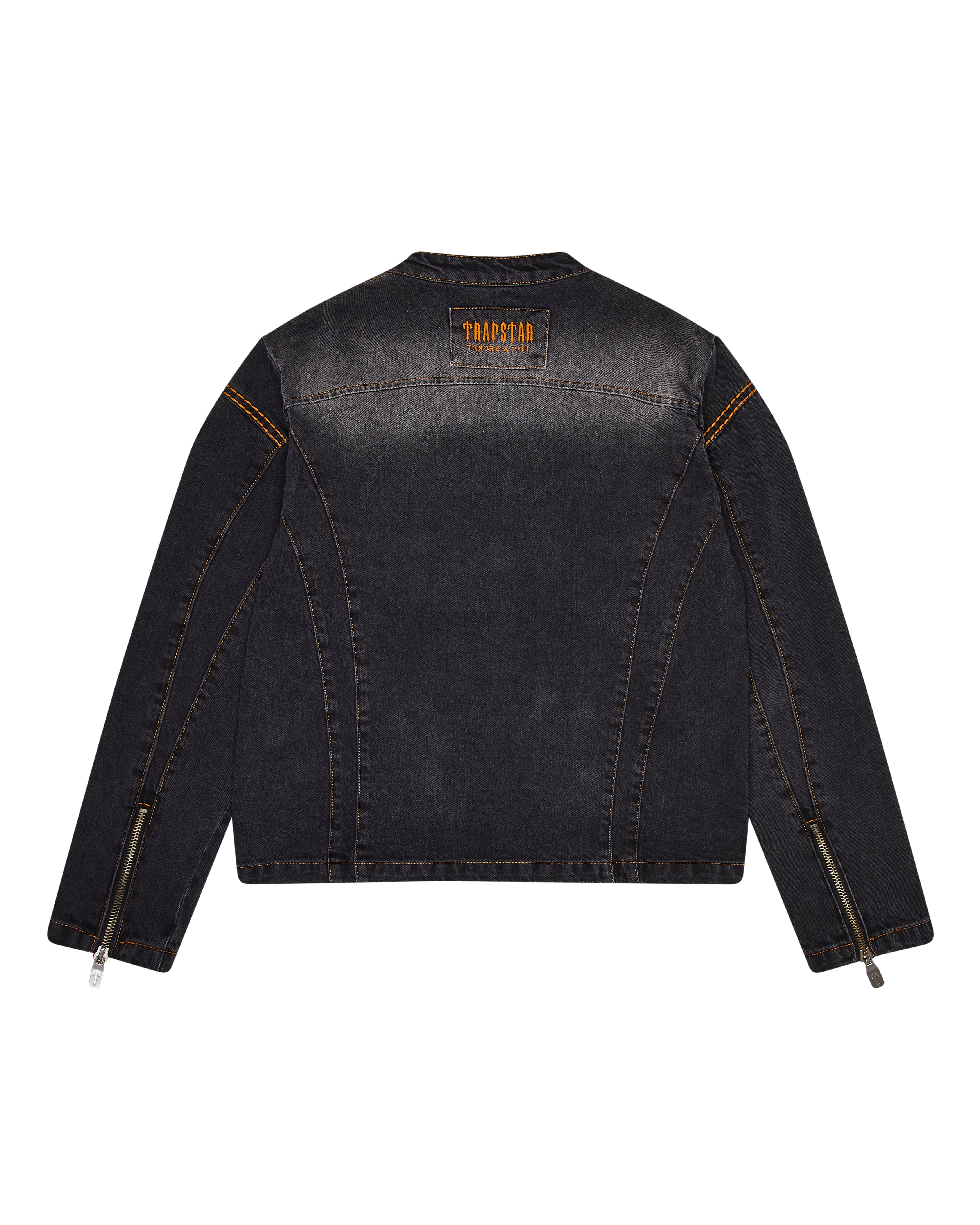 Trapstar Irongate T Panel Denim Men's Jackets Black USA | 78IWMHSQD