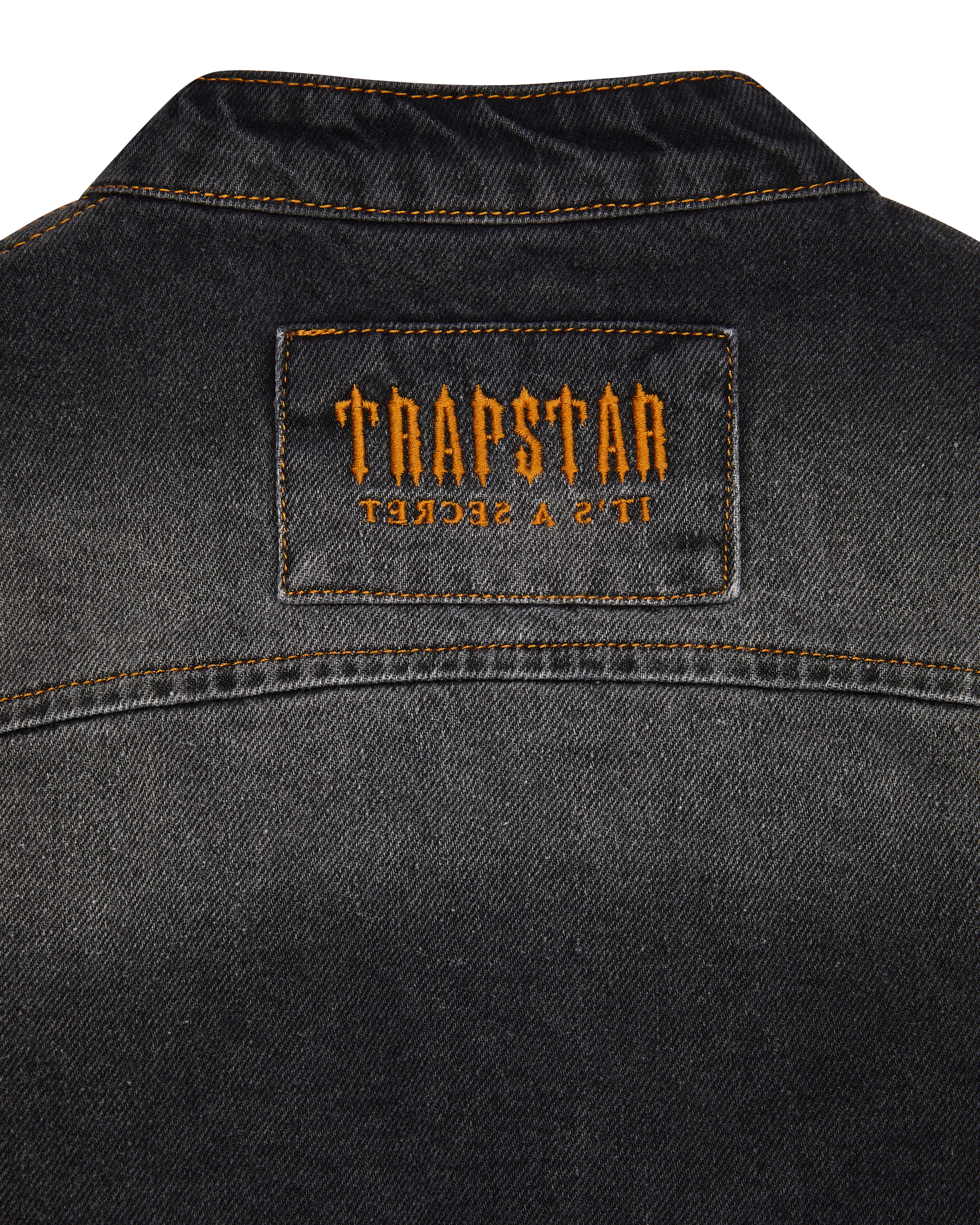 Trapstar Irongate T Panel Denim Men's Jackets Black USA | 78IWMHSQD