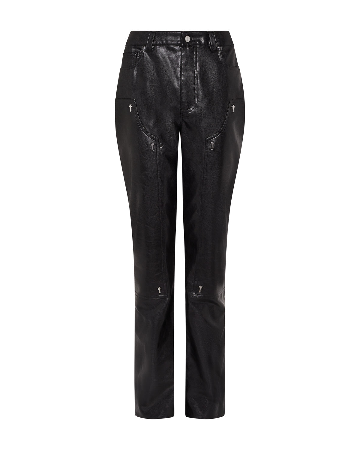 Trapstar Irongate T Stud Vegan Leather Women\'s Pants Black USA | 27KQZLARI