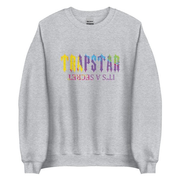 Trapstar It’s A Secret Paint Pattern Men\'s Sweatshirts Grey USA | 46ZMYXSNL