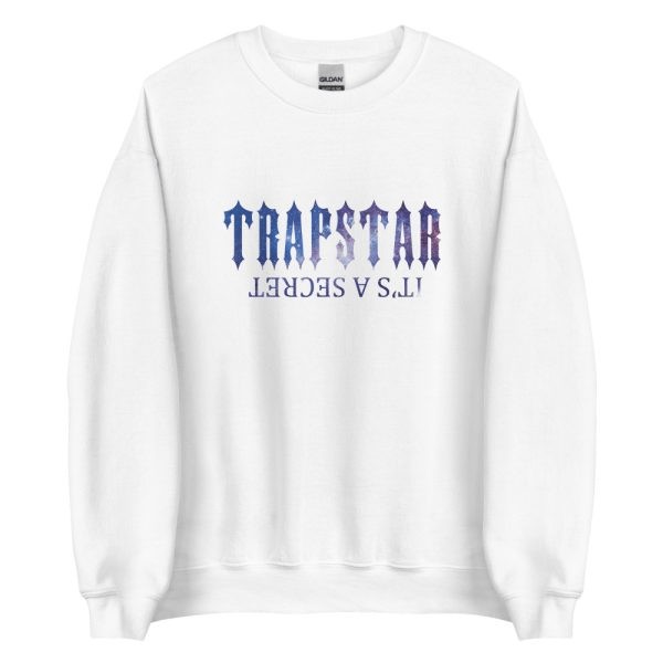 Trapstar It’s A Secret Shining Galaxy Men\'s Sweatshirts White USA | 43XKUOIVB