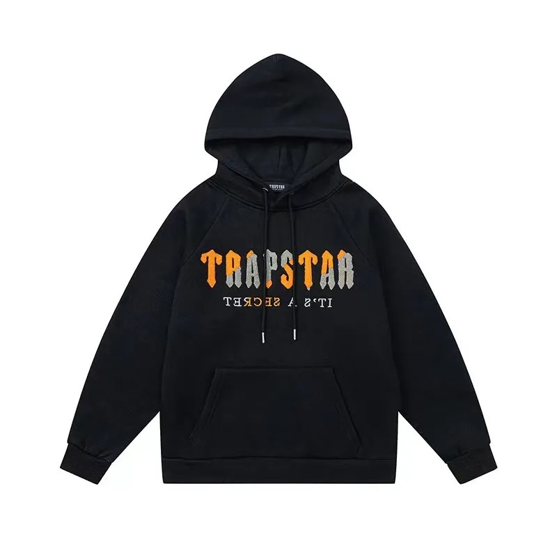 Trapstar It’s A Secret Yellow Logo Men\'s Hoodies Black USA | 61PTODQKV