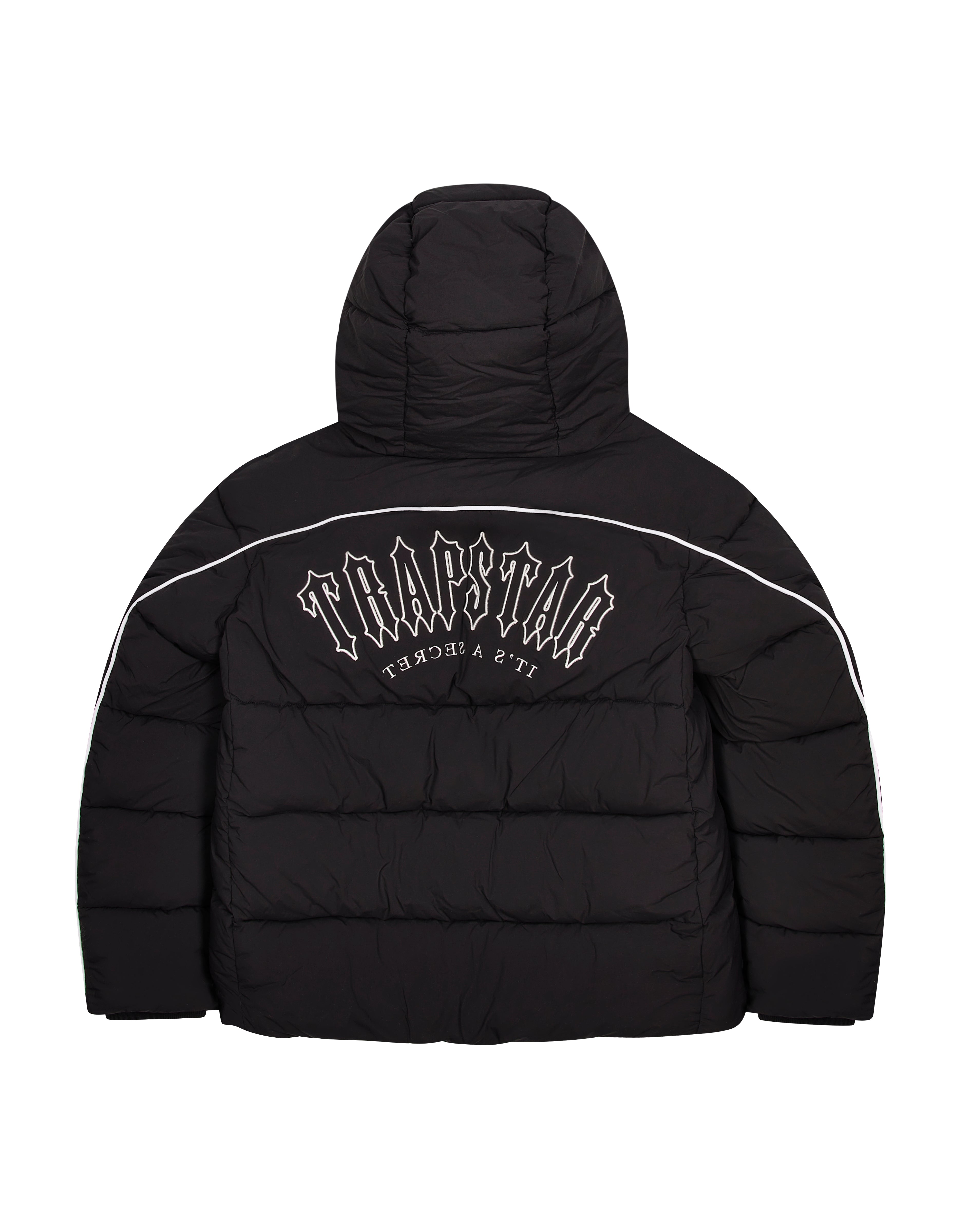 Trapstar PRE ORDER Irongate Arch Men's Puffer Jackets Black / White USA | 72WAGRELQ