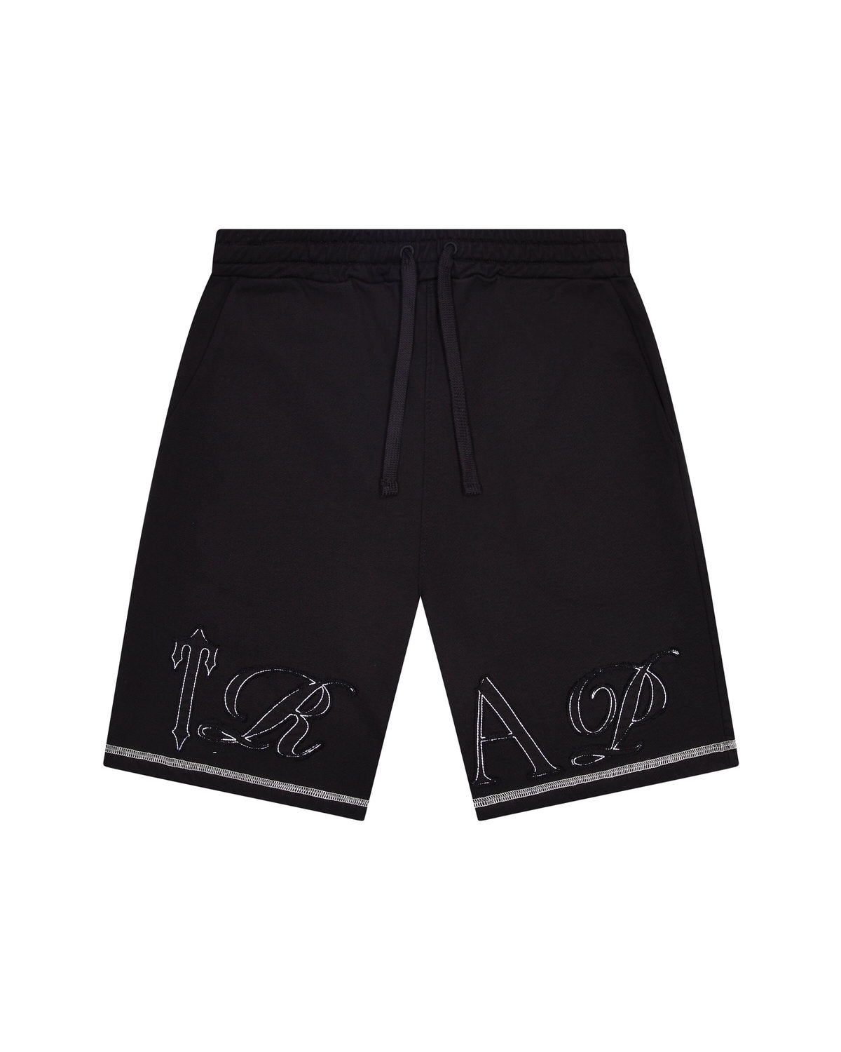 Trapstar Patchwork Script Men\'s Shorts Black USA | 73ZIXHCLO