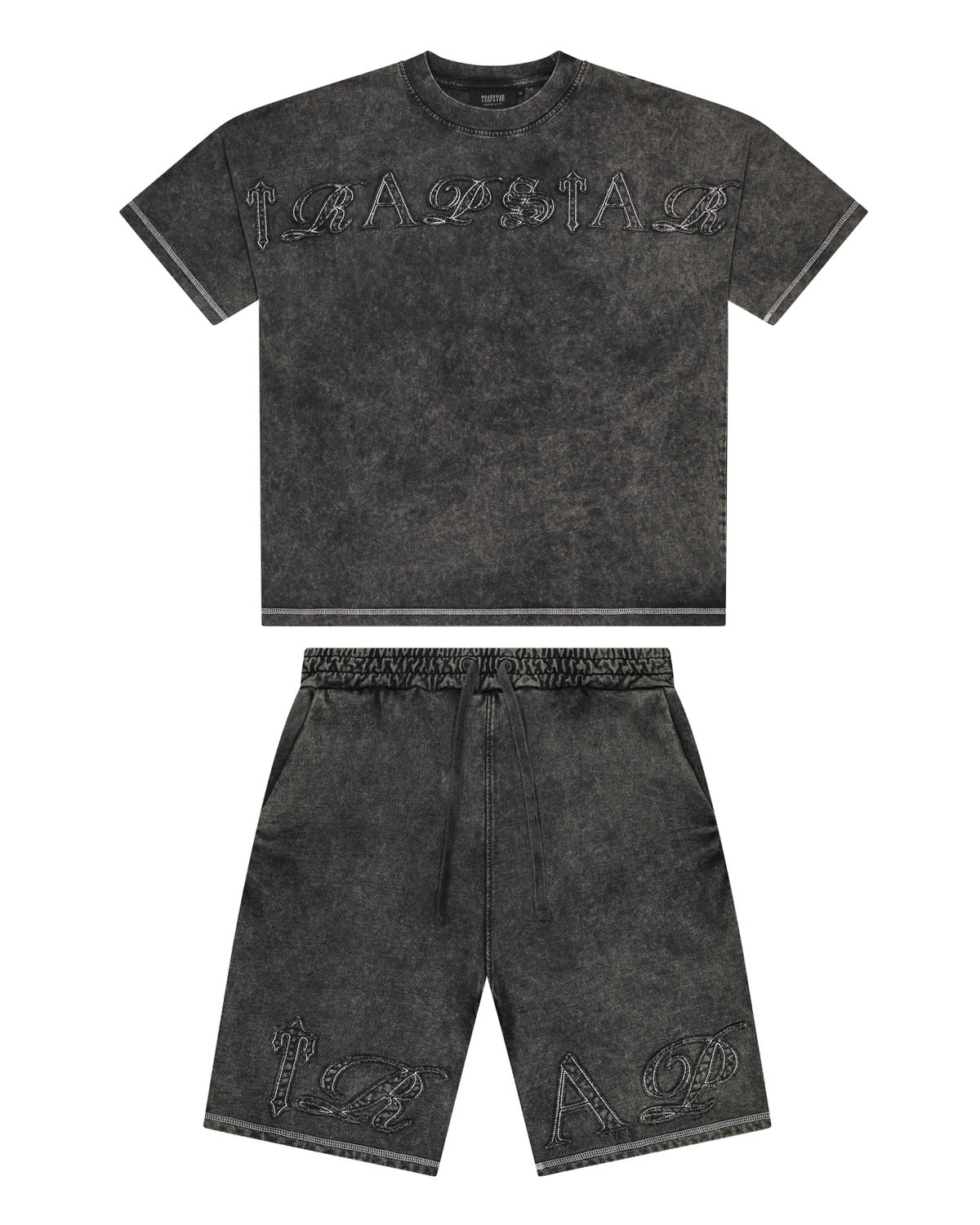 Trapstar Patchwork Script Men's Shorts Grey USA | 79JSUMWHN