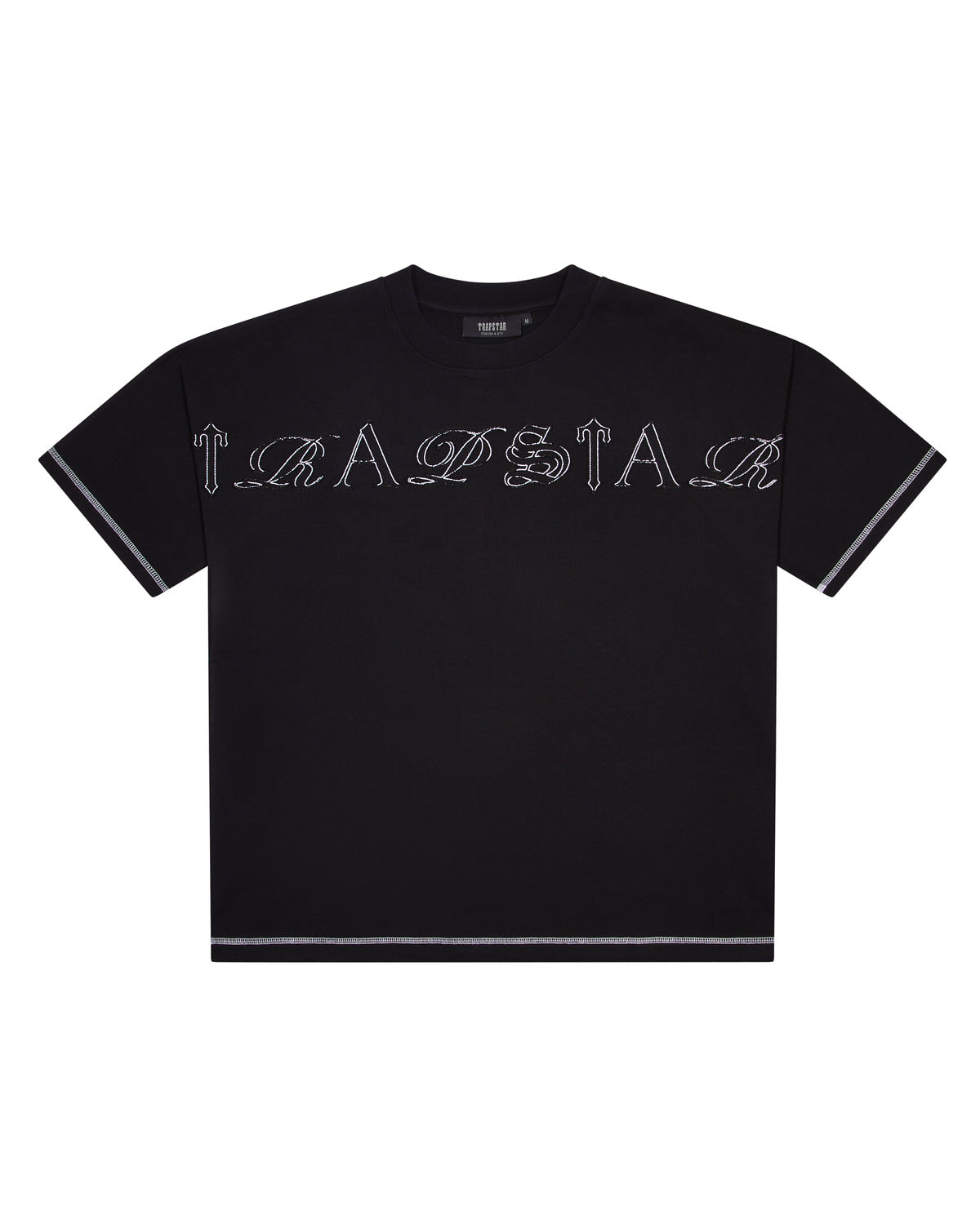 Trapstar Patchwork Script Men\'s T-Shirts Black USA | 20WMNQZSB