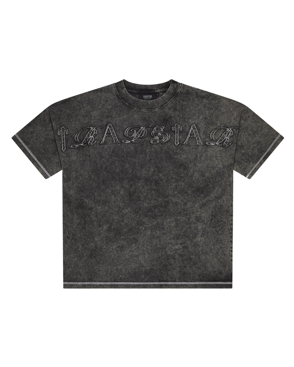 Trapstar Patchwork Script Men\'s T-Shirts Grey USA | 68NJLAKMG