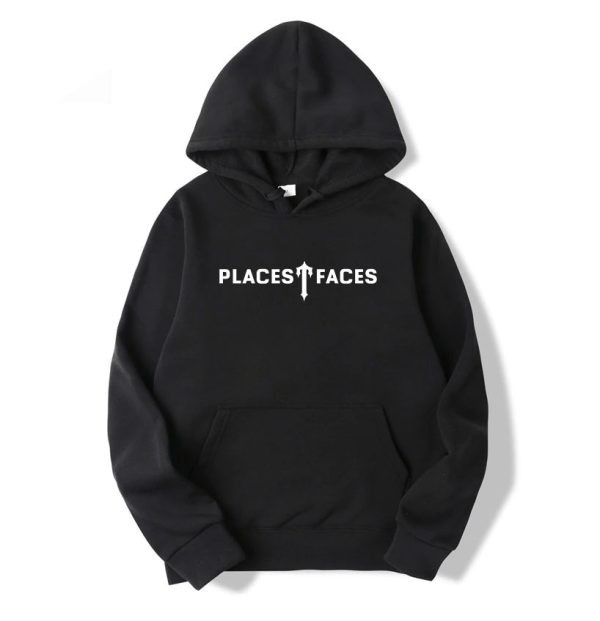 Trapstar Places T-Faces Men\'s Hoodies Black USA | 52RENSFUH