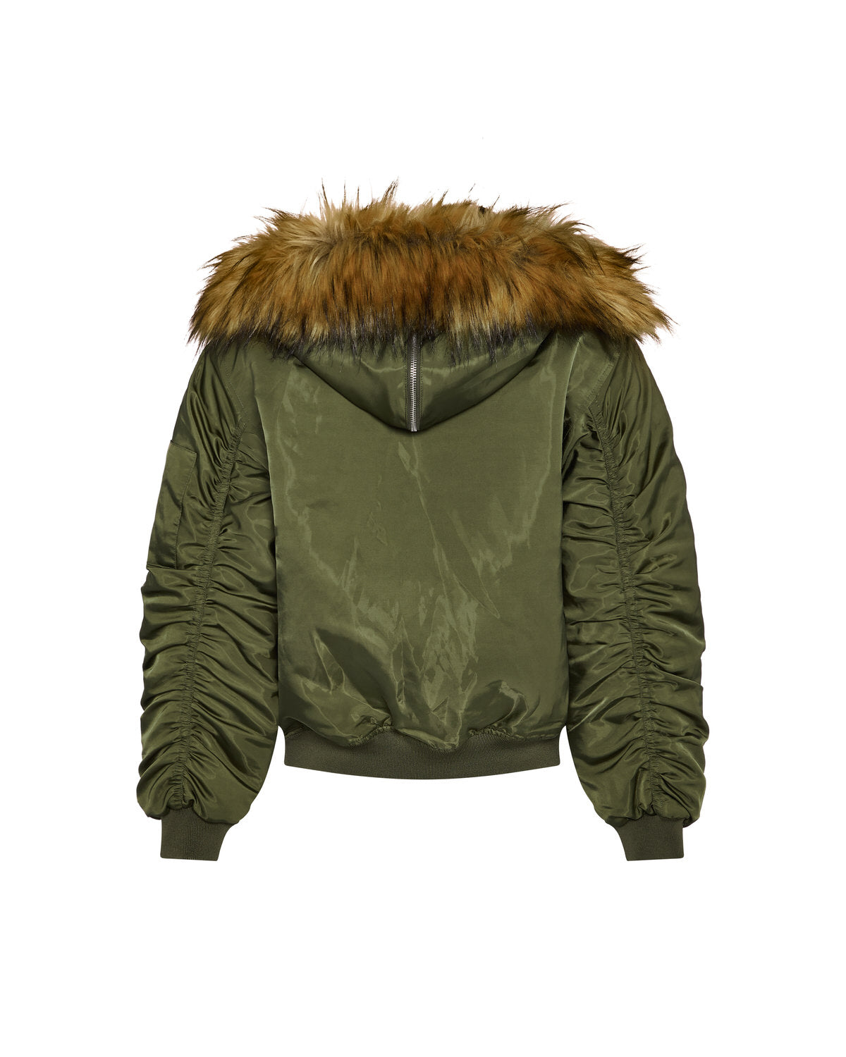 Trapstar Script Fur Hood Bomber Women's Jackets Khaki USA | 13ZENDJLG