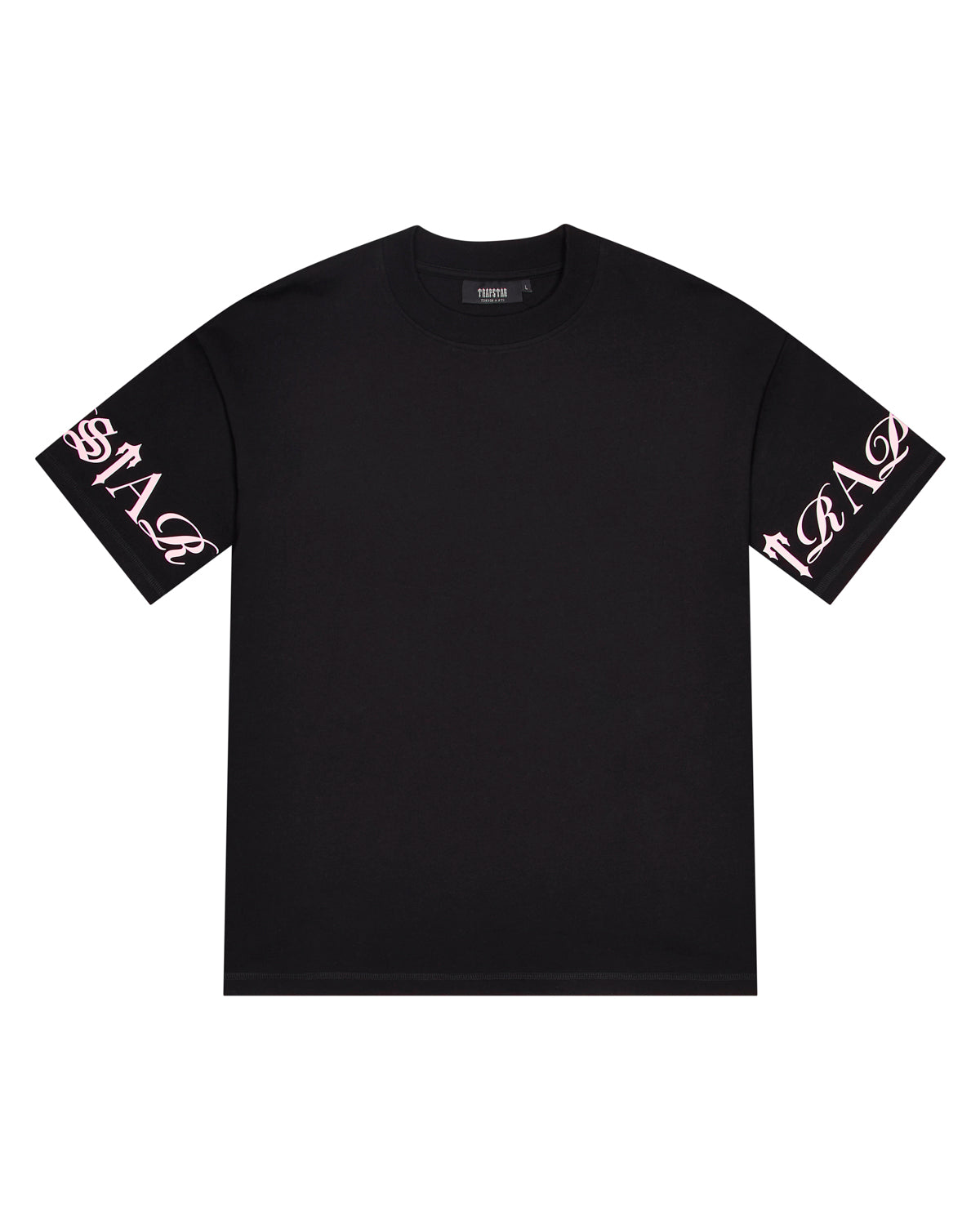 Trapstar Script Men\'s T-Shirts Black / Pink USA | 74KXWPITC