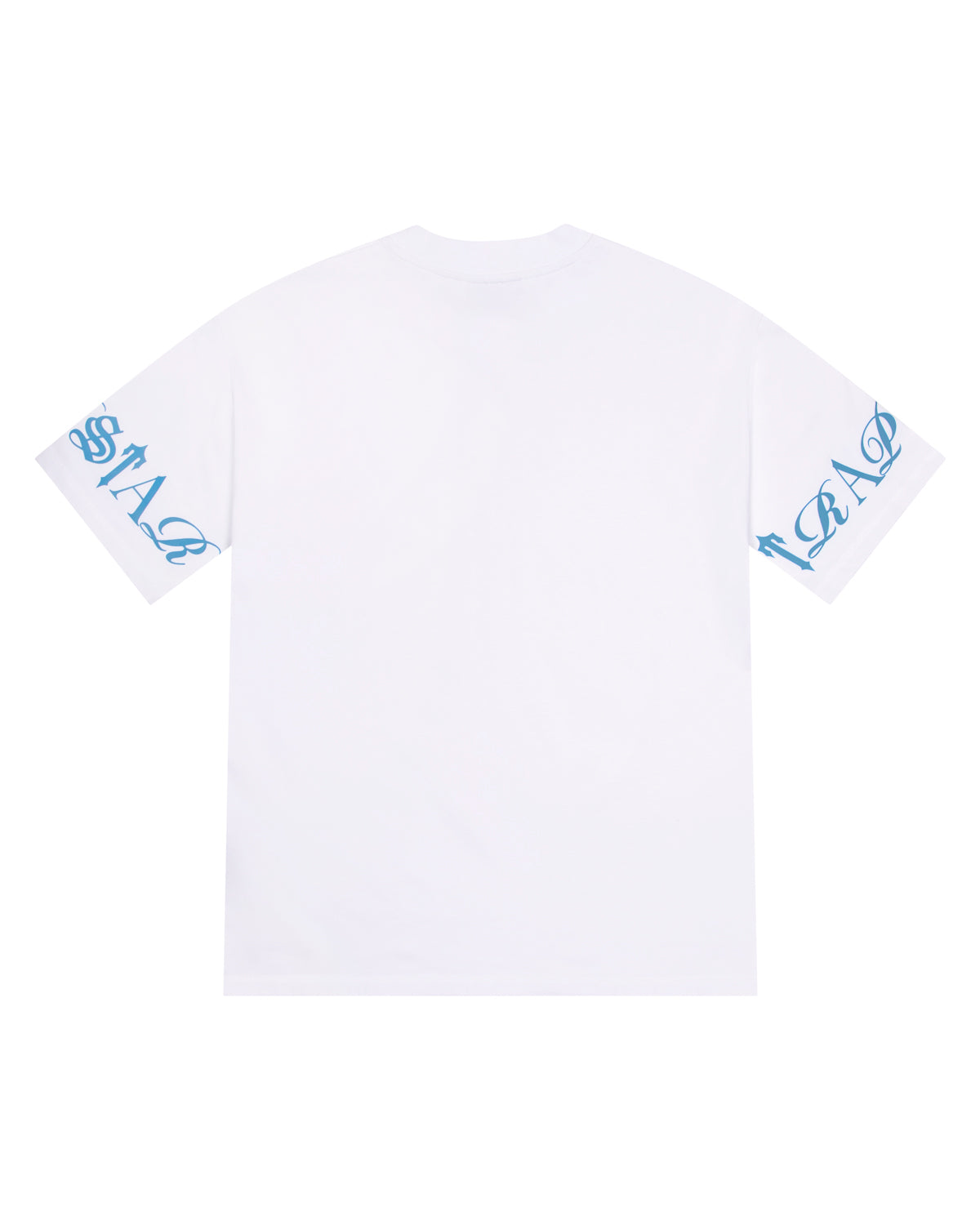 Trapstar Script Men's T-Shirts White / Blue USA | 46ENVJUIS