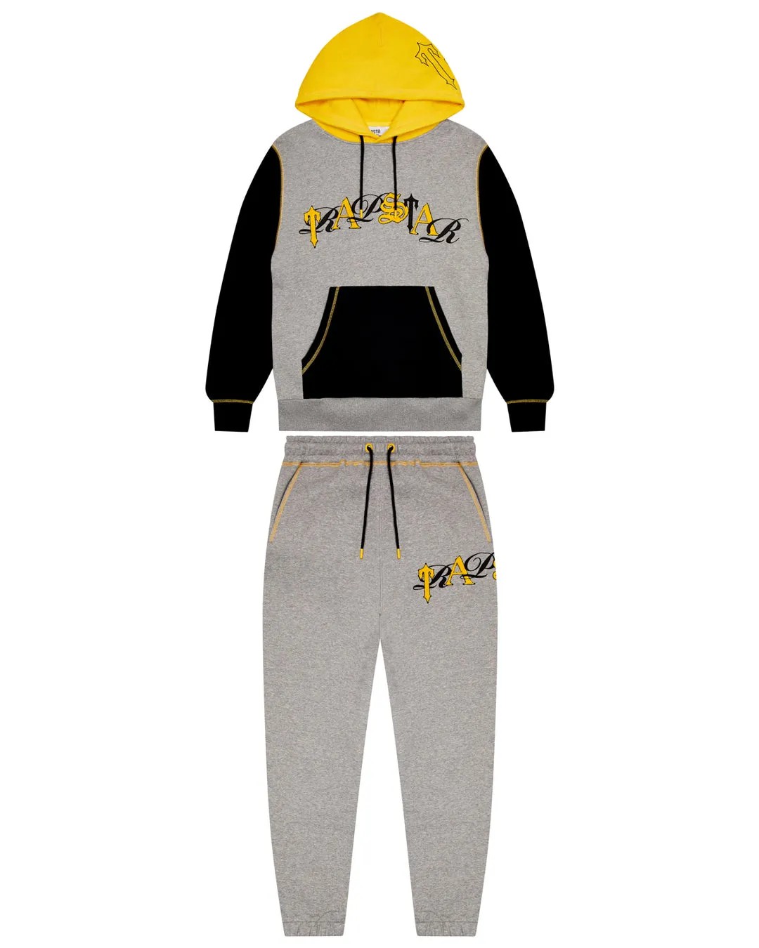 Trapstar Script Men\'s Tracksuits Grey / Yellow USA | 47EOSXFYI