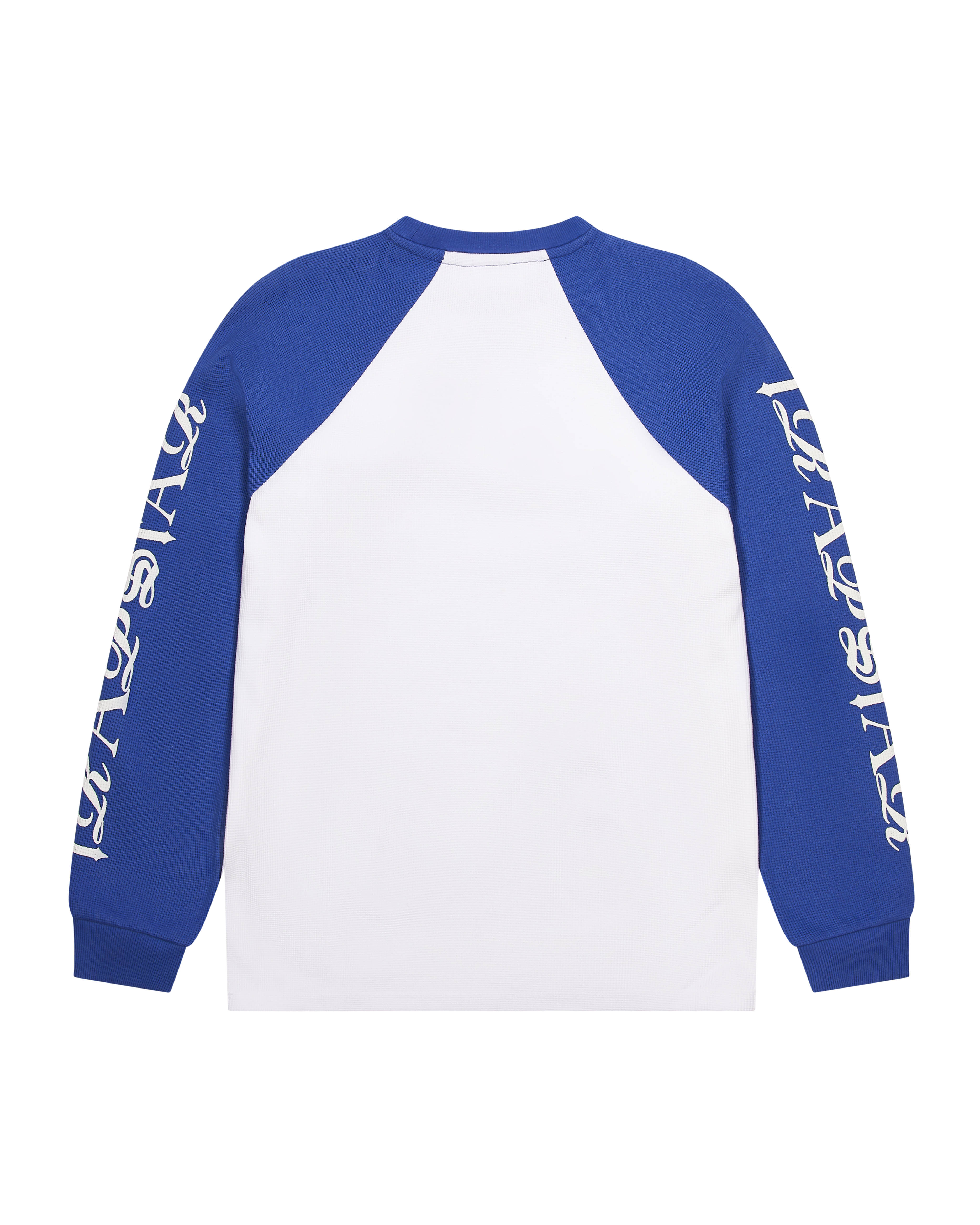 Trapstar Script Waffle LS Men's Sweatshirts White / Blue USA | 35ASFKXTJ