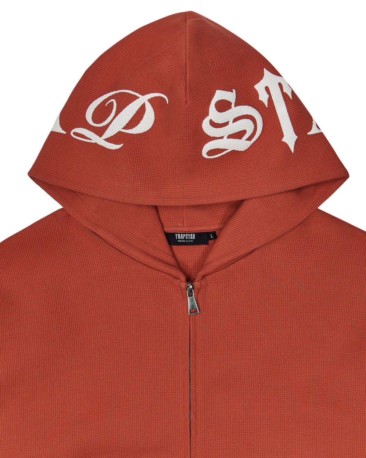 Trapstar Script Waffle Men's Hoodies Red USA | 07ZCXGDBV