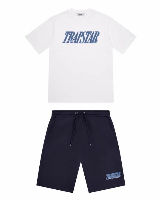 Trapstar Signature 2.0 Men\'s Short Set White / Black USA | 57WJILBXS