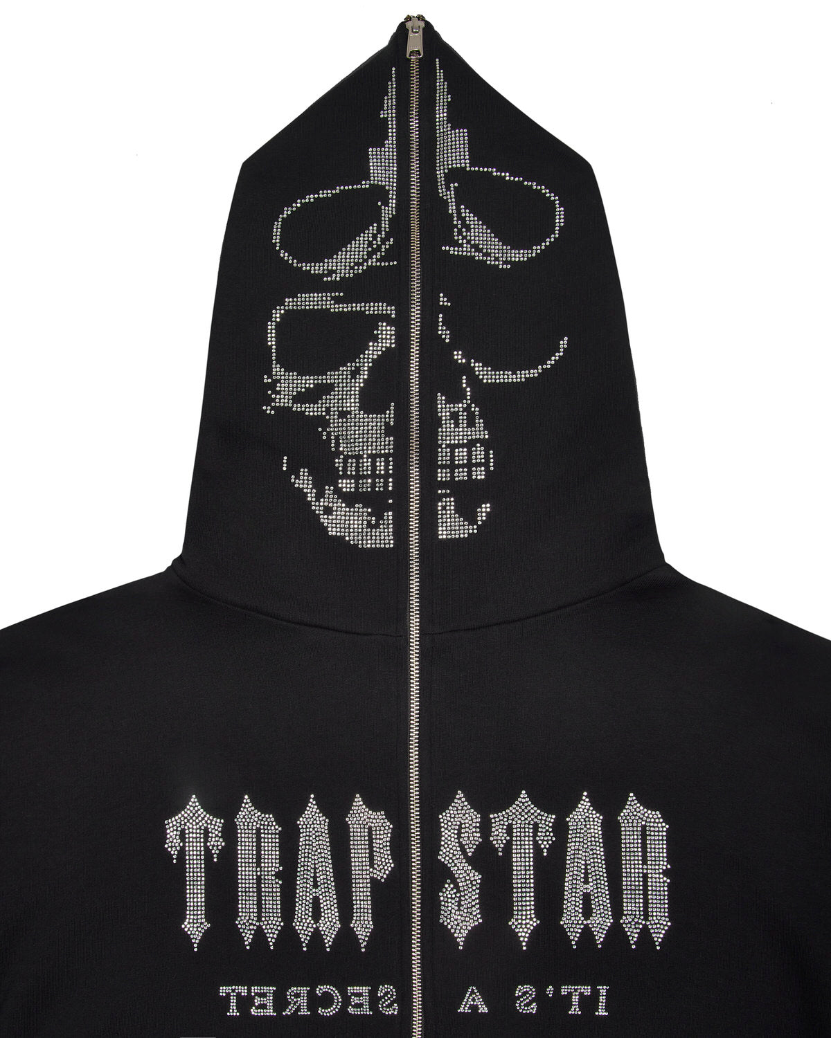 Trapstar Skull Decoded Diamante Men's Hoodies Black USA | 27AUWBSVE