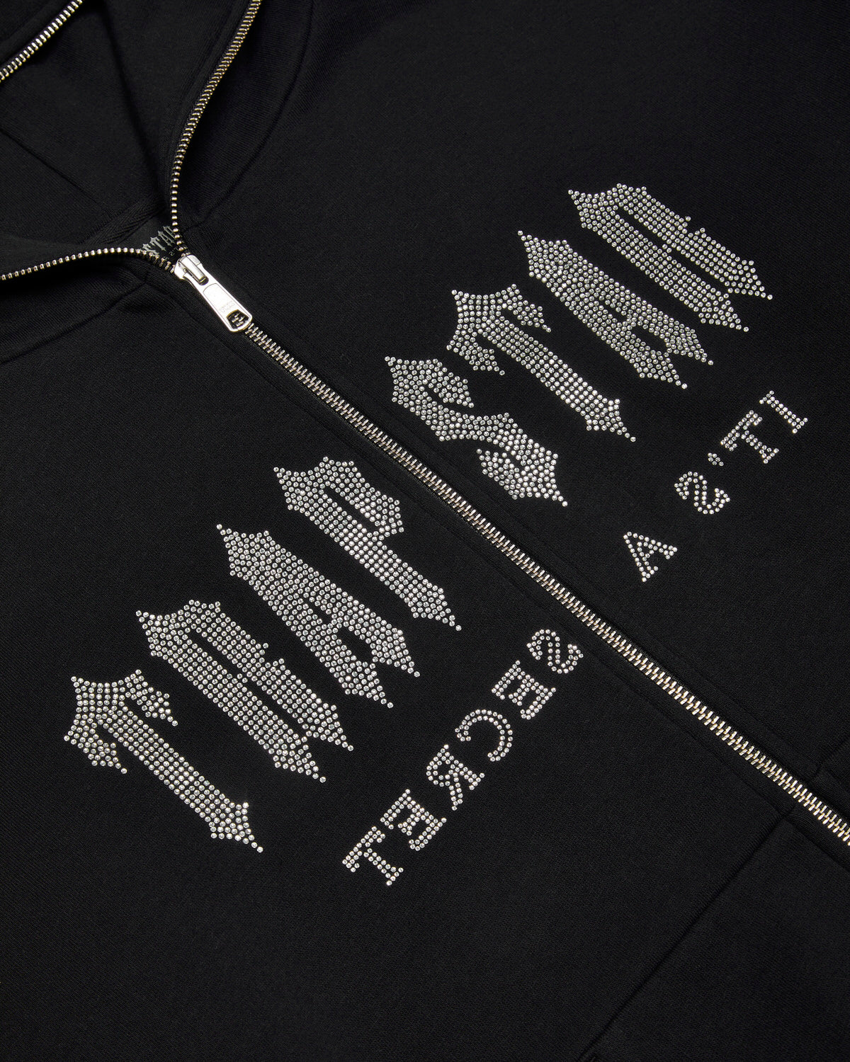 Trapstar Skull Decoded Diamante Men's Hoodies Black USA | 27AUWBSVE