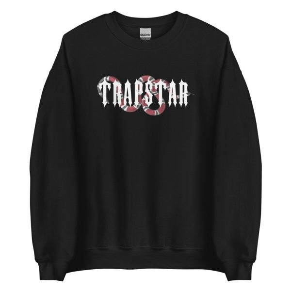 Trapstar Snake Men\'s Sweatshirts Black USA | 93IPKFYTA